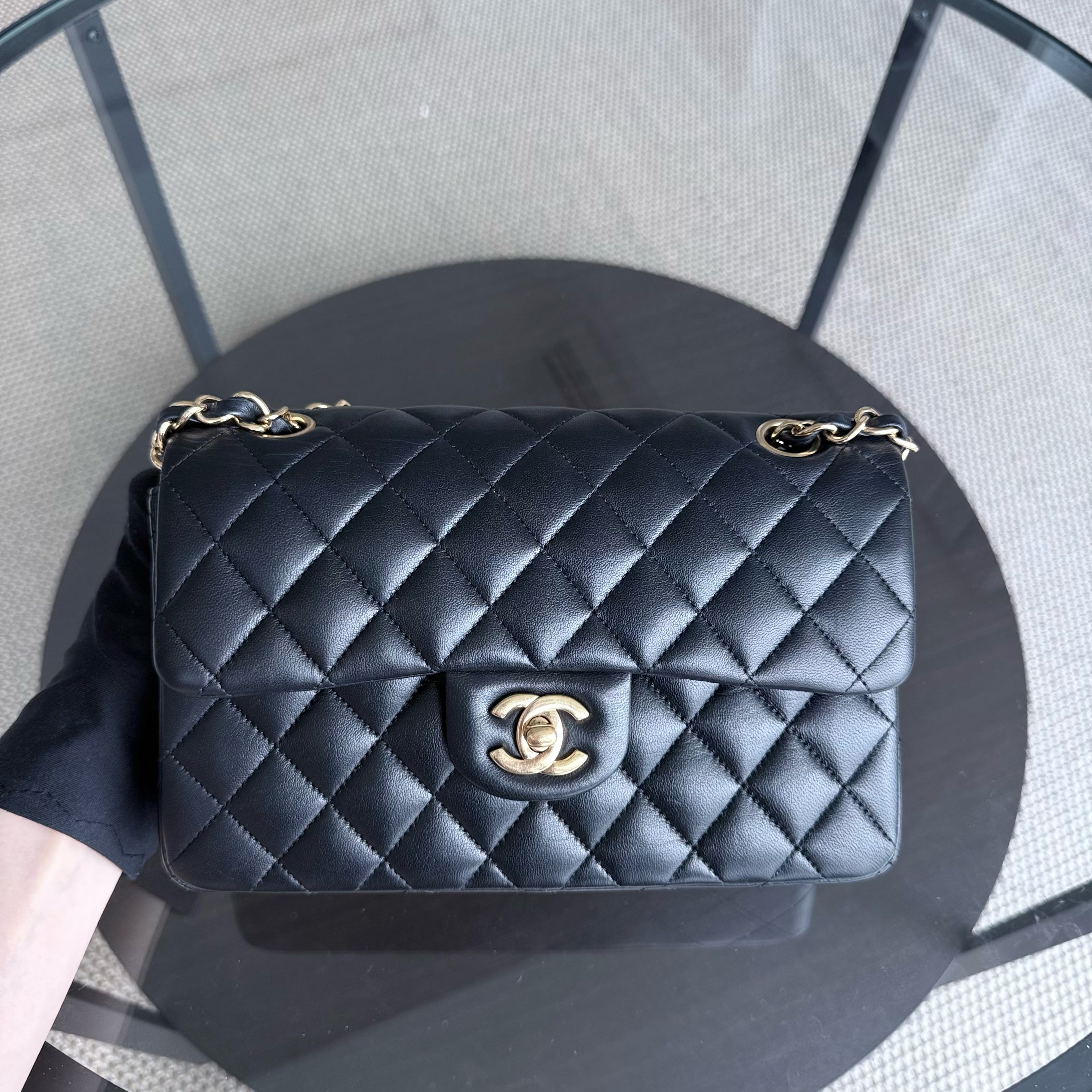 Chanel Classic Flap Small - 23CM Quilted Lambskin Black Gold Hardware Series 30