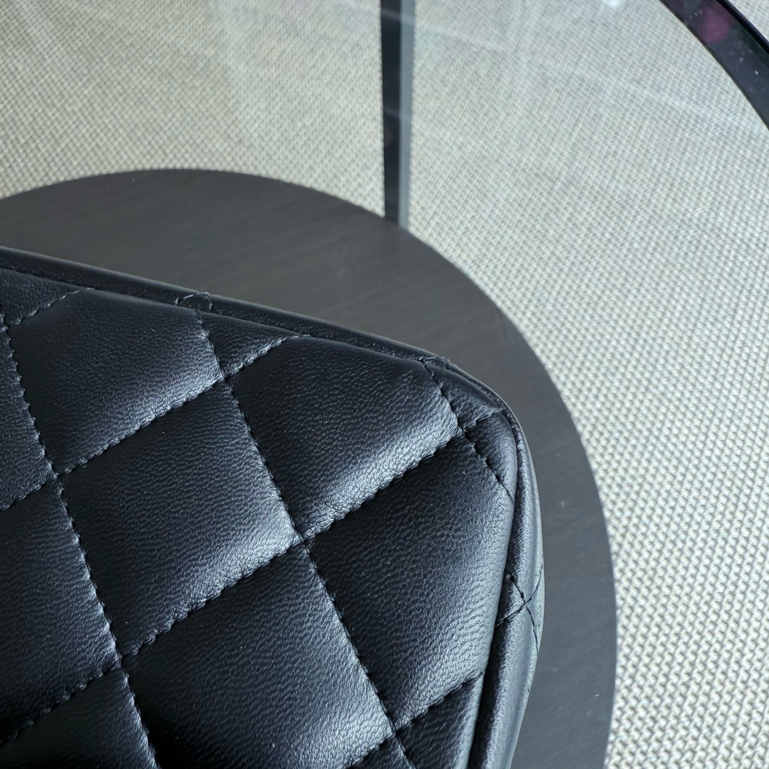 Chanel Classic Flap Jumbo - 30CM Quilted Lambskin Double Flap Black Gold Hardware