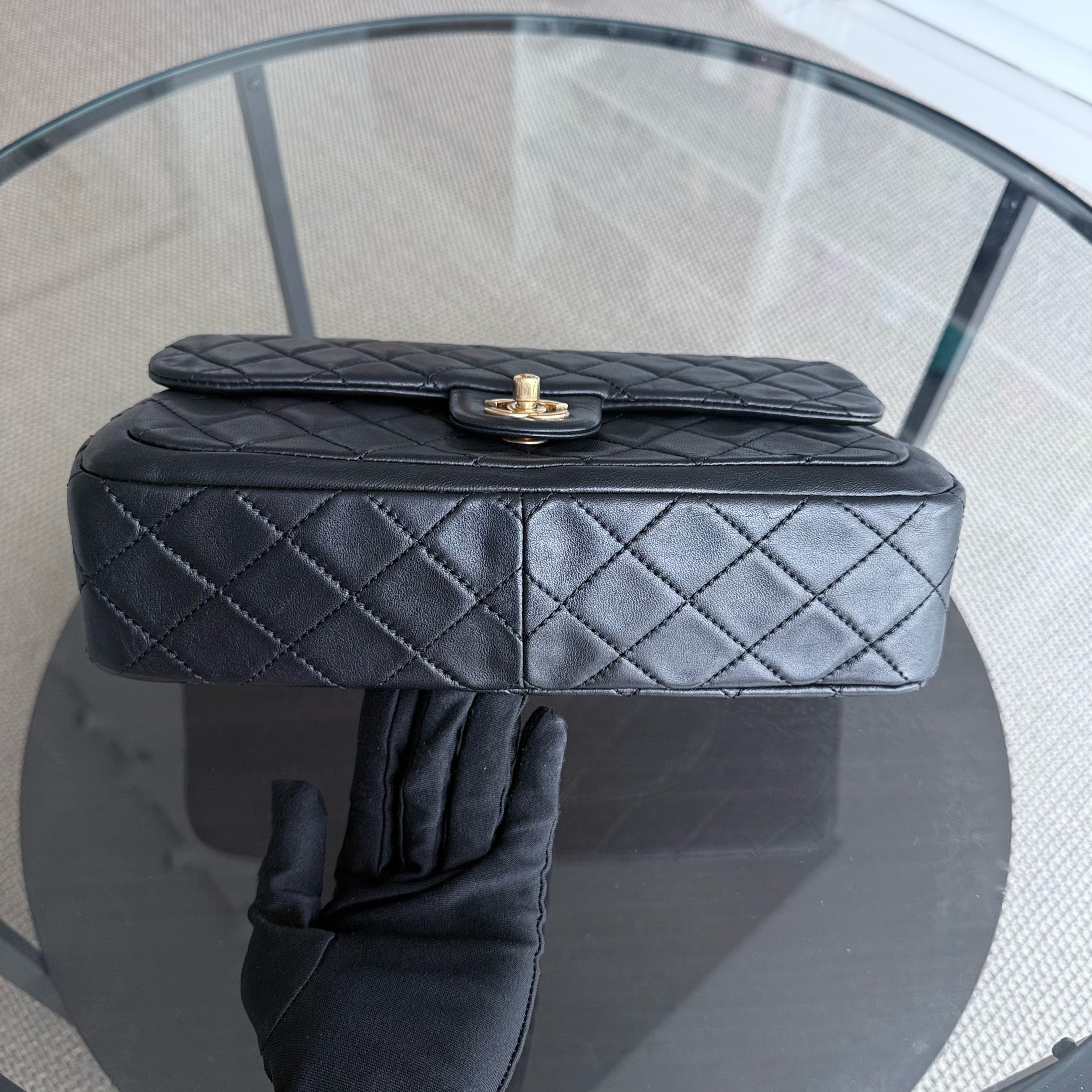 Chanel Seasonal Flap - 27CM Quilted Lambskin Black Gold Hardware Series 18