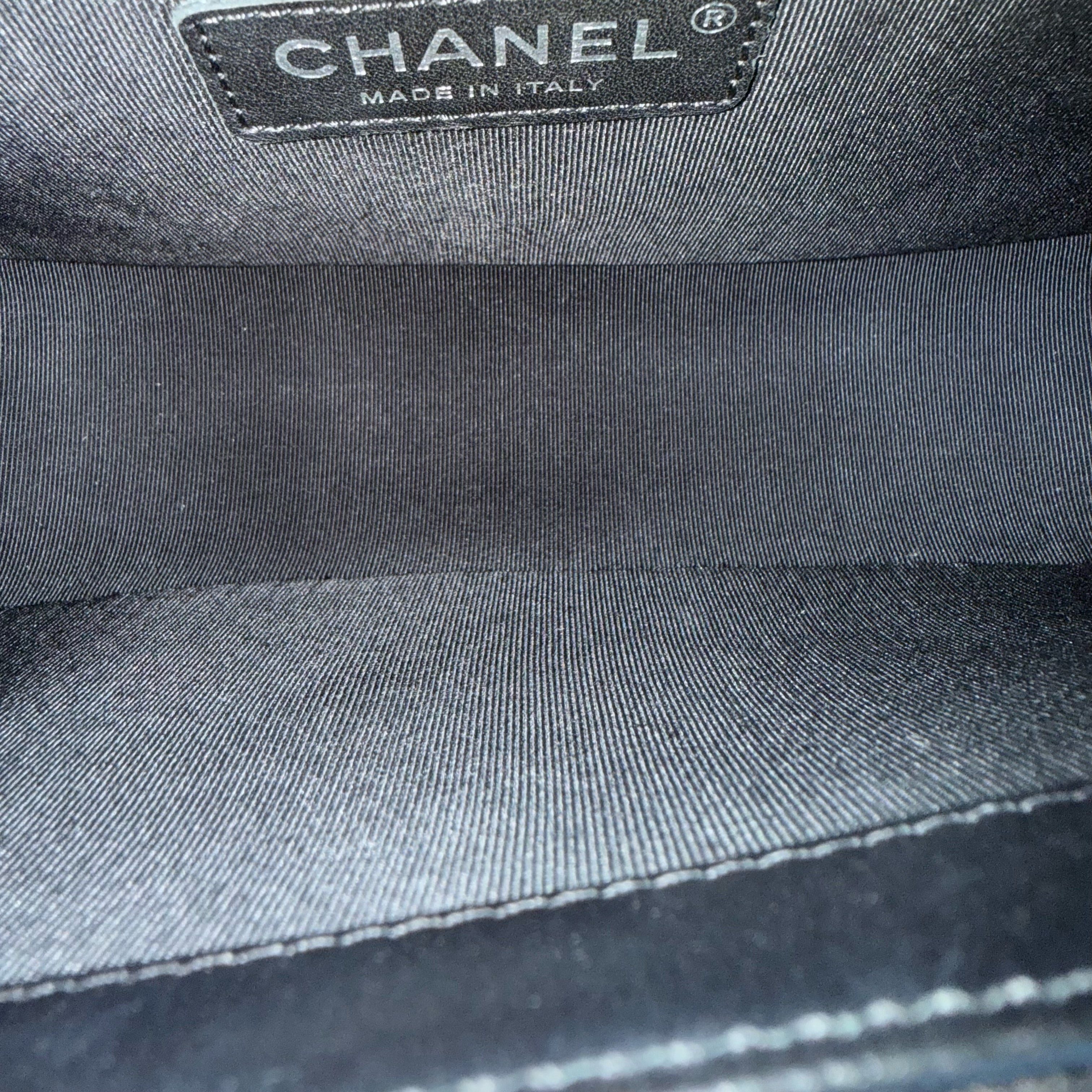 Chanel Boy Medium - 25CM Quilted Calfskin Black Ruthenium Silver Hardware Series 20