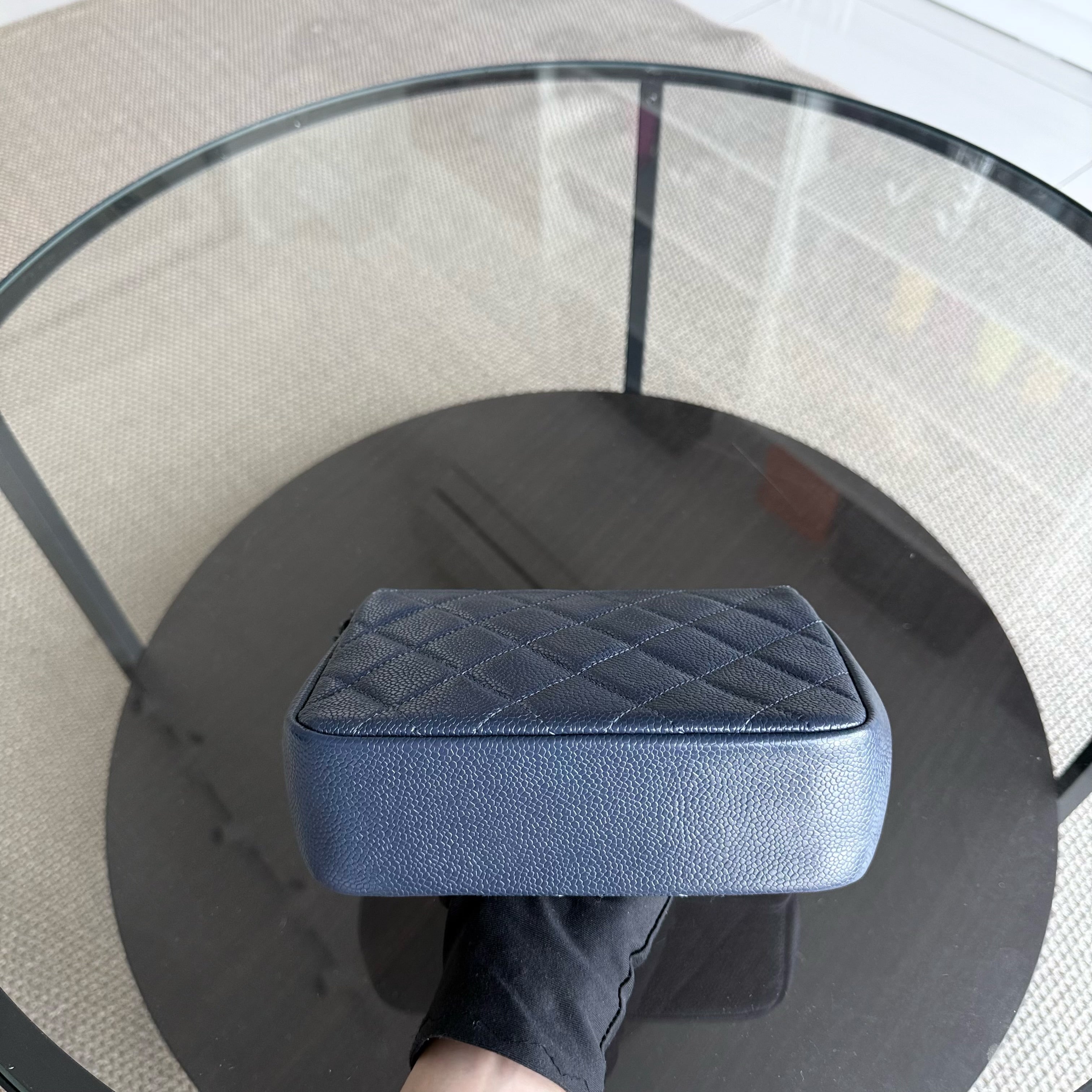 Chanel CC Flap Mini Square - Caviar Quilted All Blue Hardware Series 29