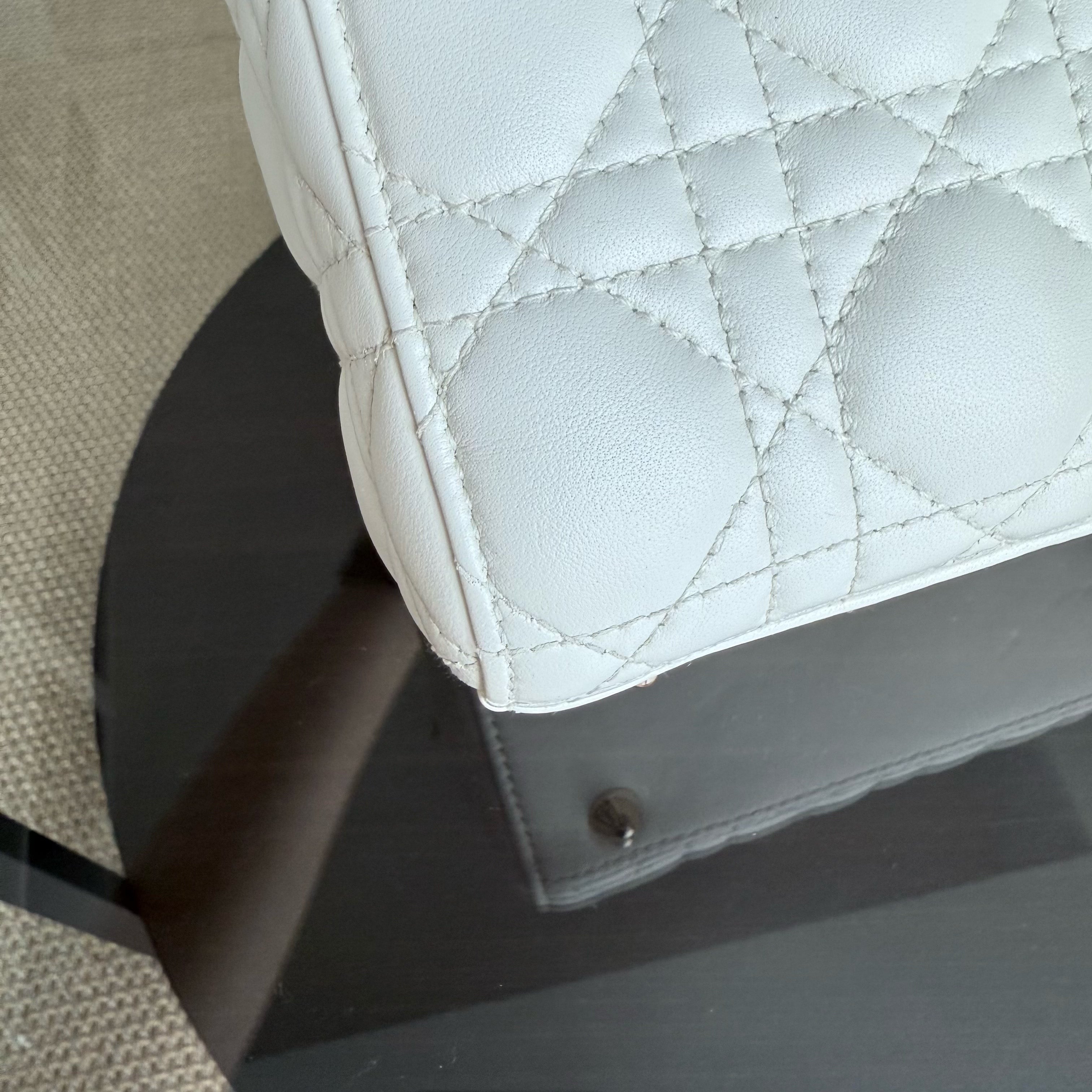 Dior Lady Small MyABC - Cannage Lambskin White Gold Hardware ABC