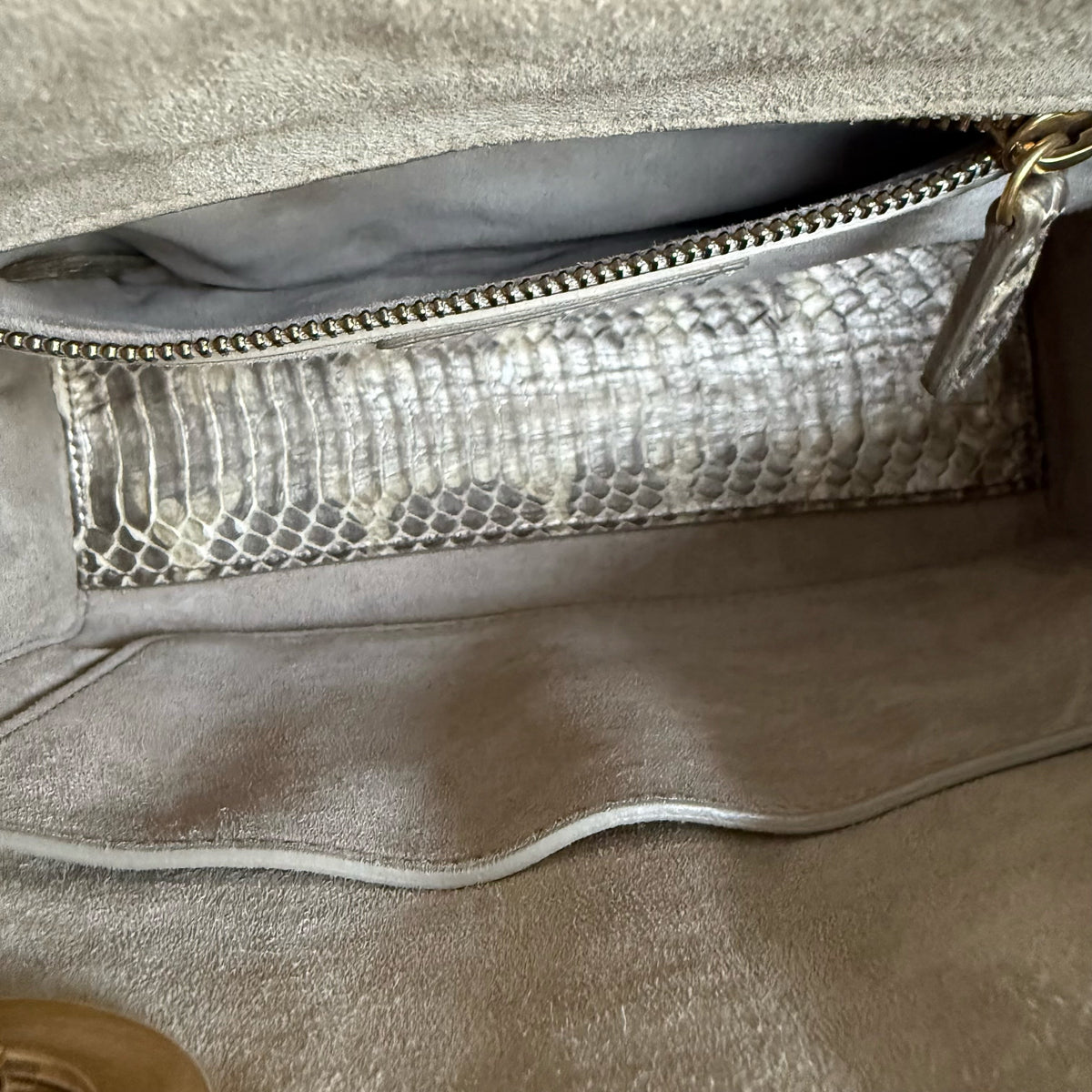 Dior Lady Small Flap - Cannage Gold Python Gold Hardware