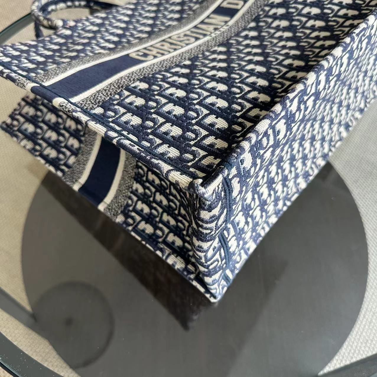 Dior Book Tote - Large Canvas Monogram Dark Blue