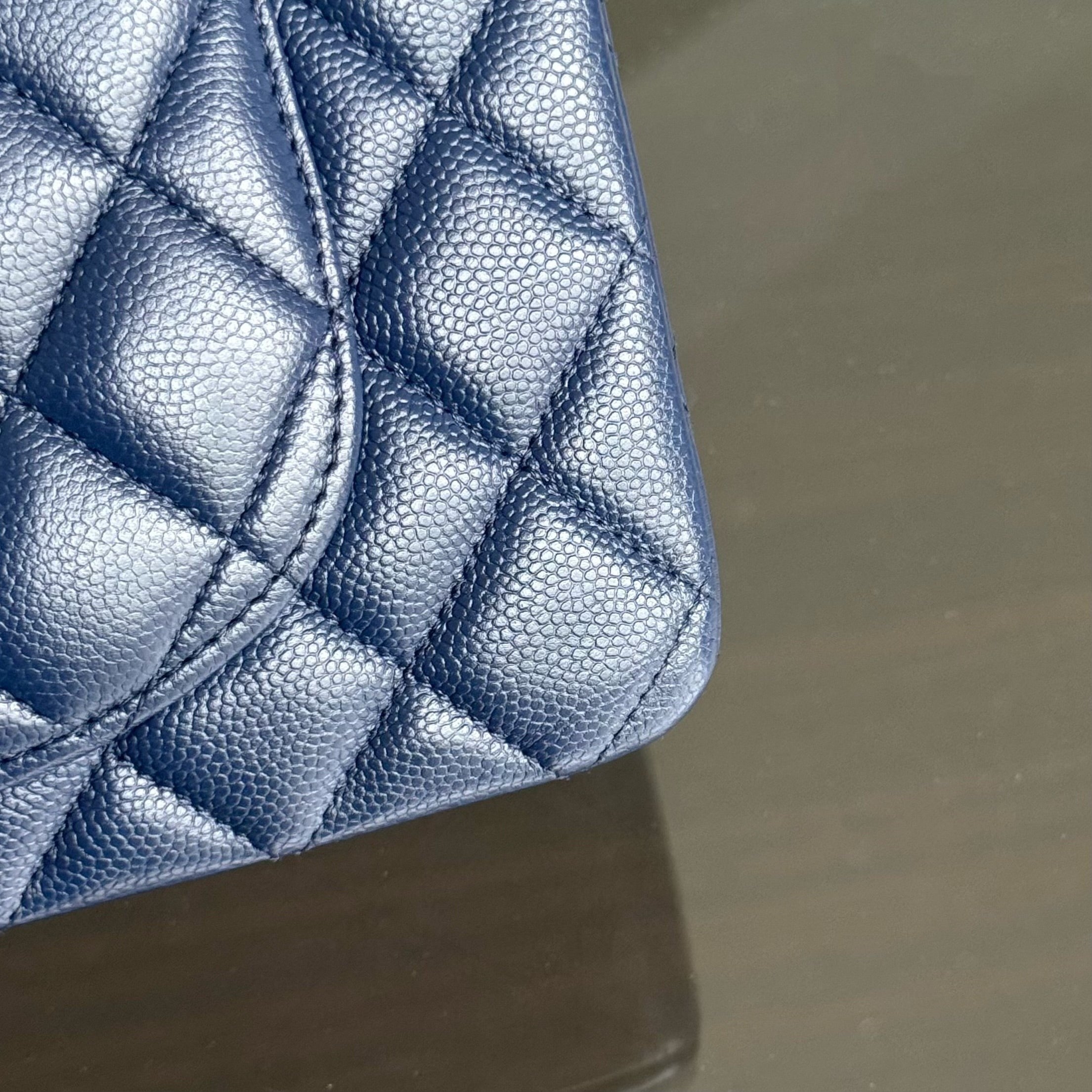 Chanel Classic Flap Small - Caviar 23CM Quilted Dark Blue Gold Hardware Series 24
