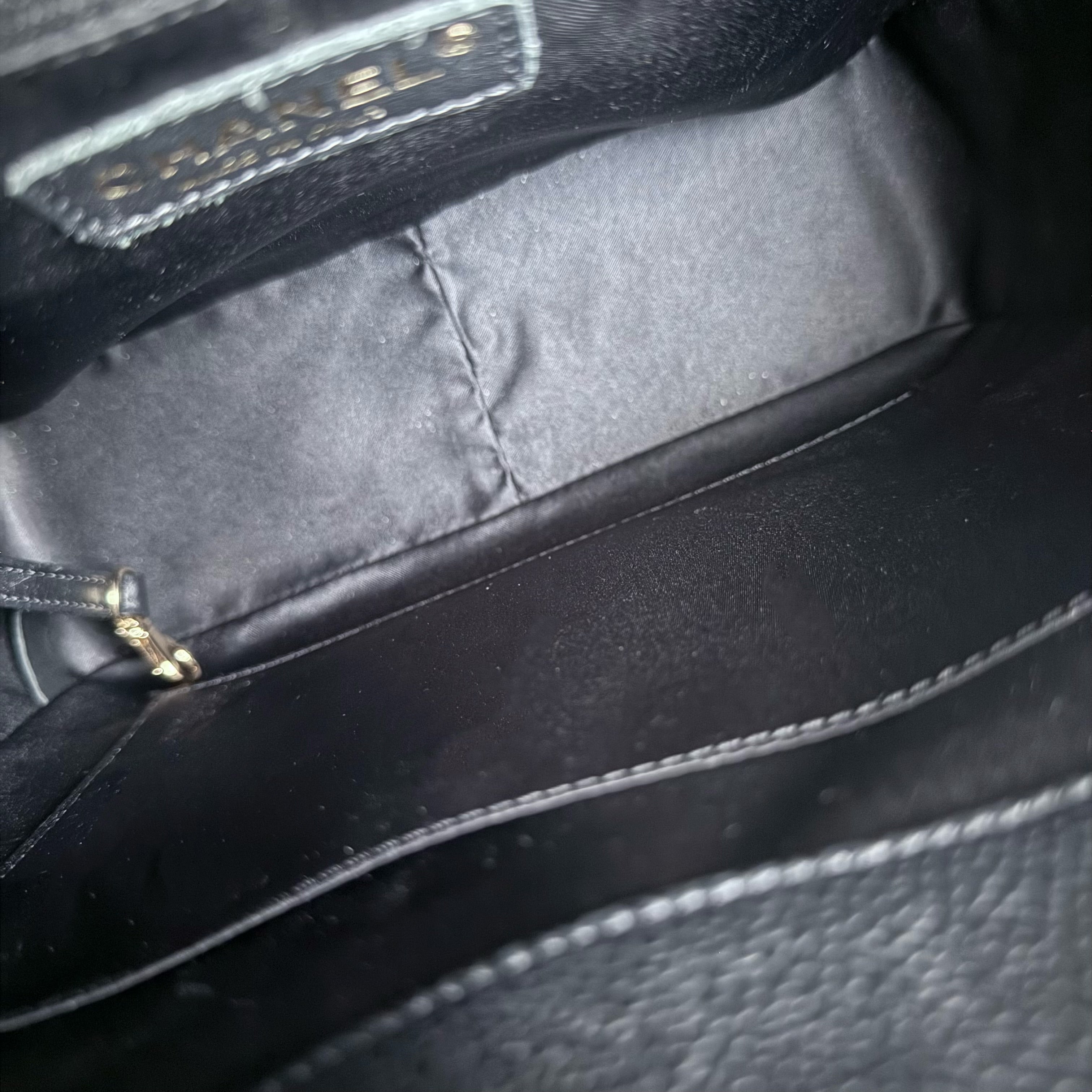 Chanel PST Petite Shopping Tote - Caviar Quilted Grained Calfskin Black Gold Hardware