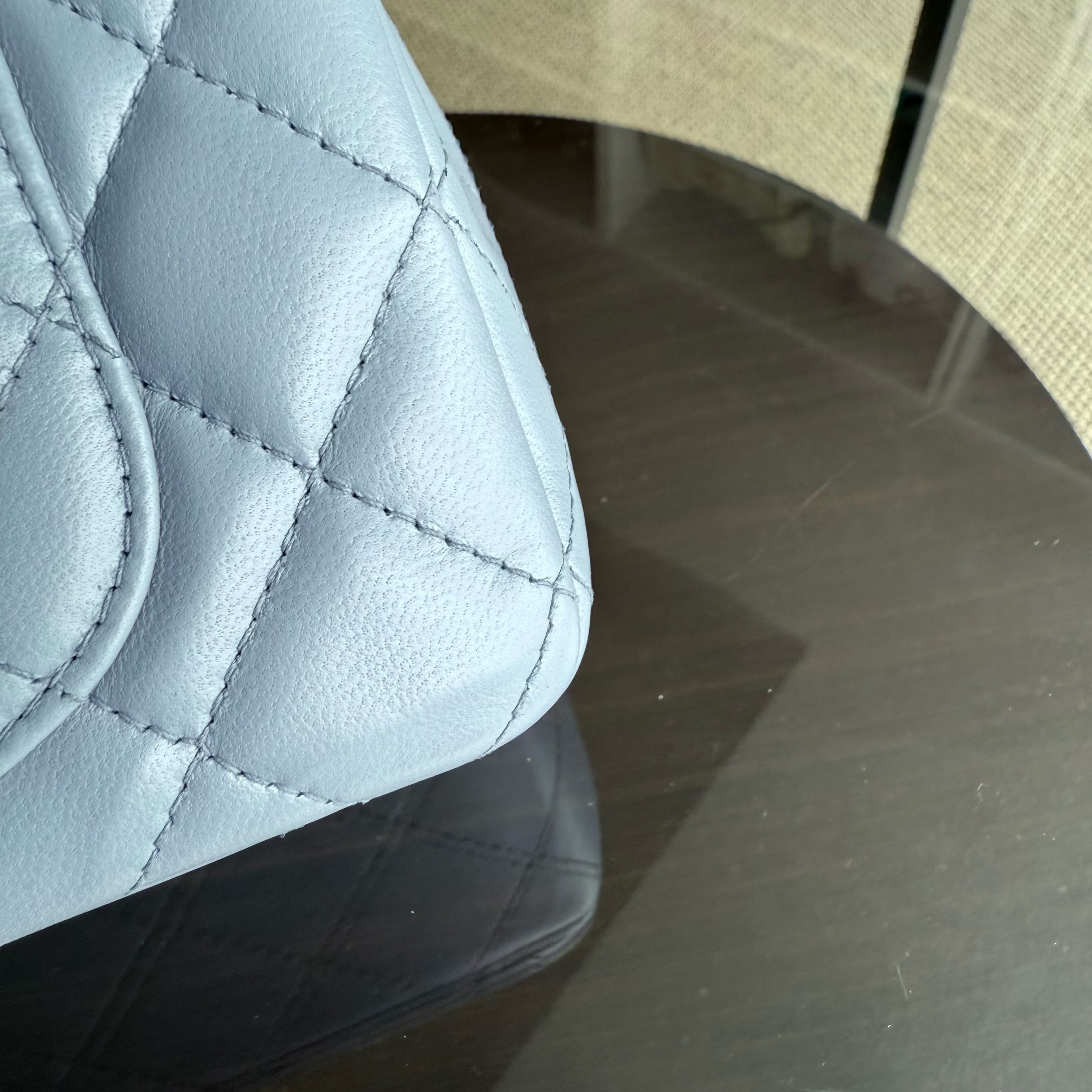 Chanel Classic Flap Mini - 20CM Quilted Lambskin Blue Silver Hardware Series 16