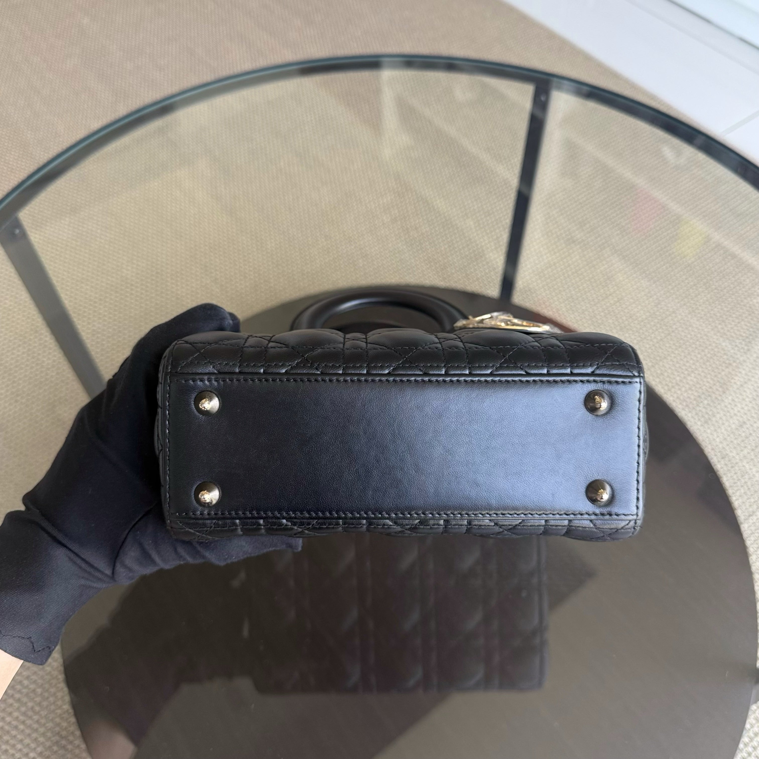 Dior Lady Small Flap MyABC - Cannage Lambskin Black Gold Hardware ABC Charm