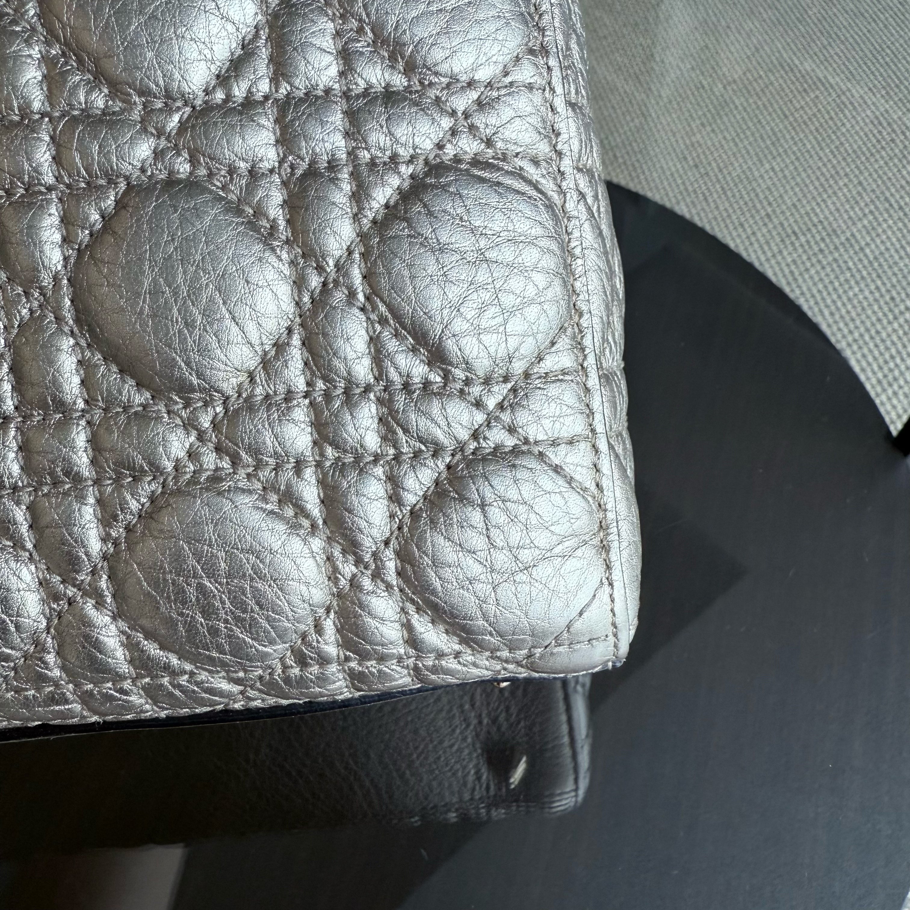 Dior Lady Small - Cannage Gold Calfskin Gold Hardware