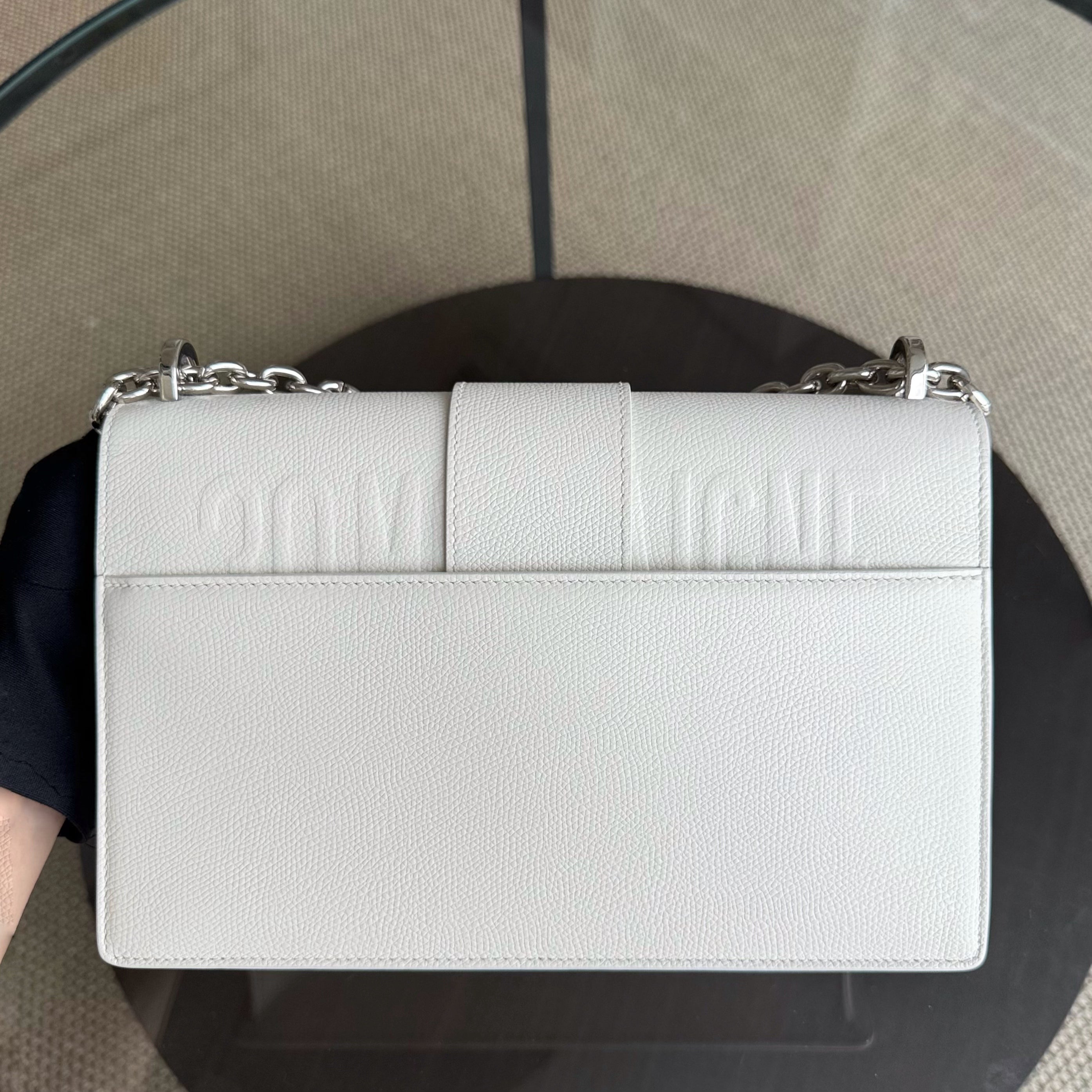 Dior 30 Montaigne - Grained Calfskin White Silver Hardware