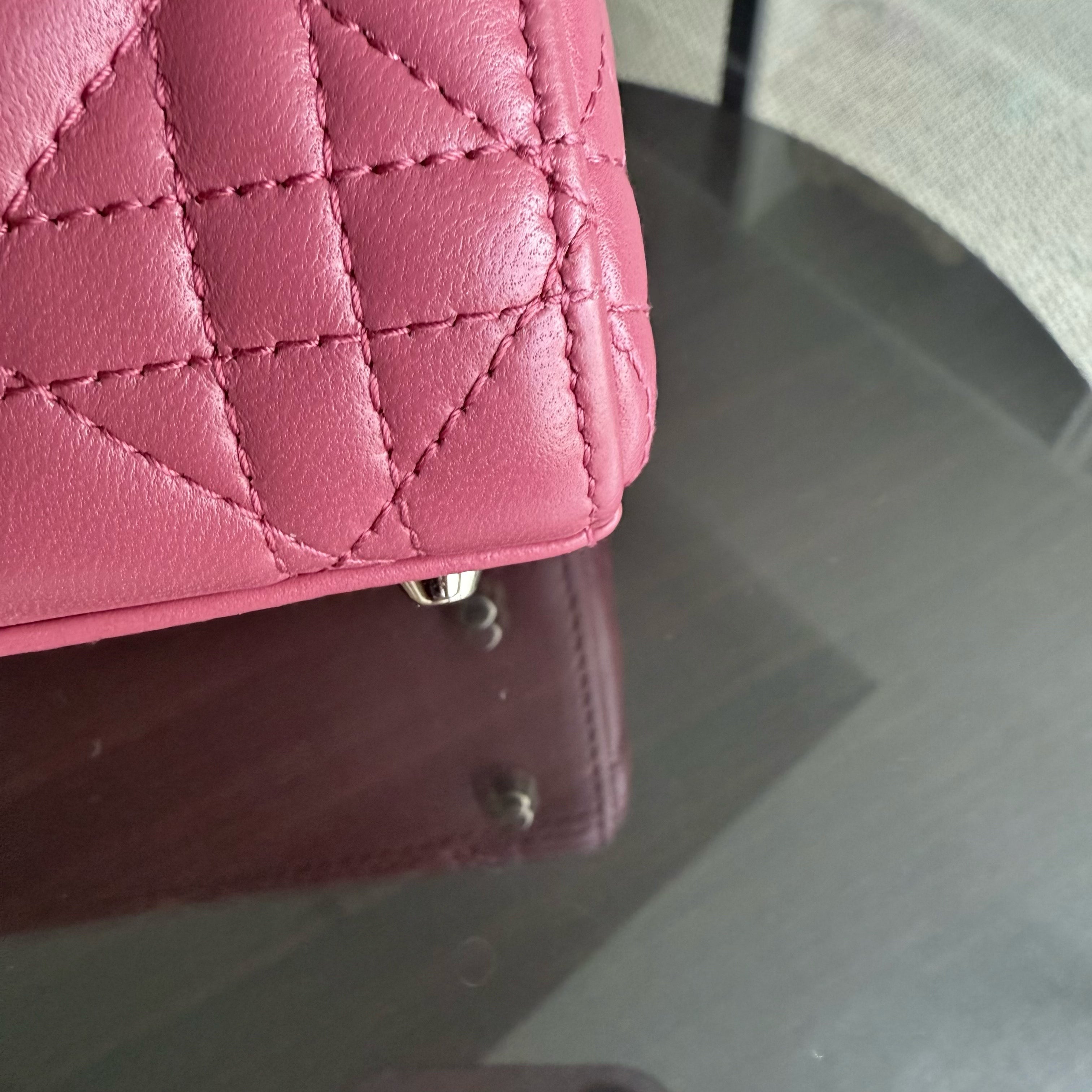 Dior Lady Mini - New Version All Pink Cannage Flap Bag Gold Hardware