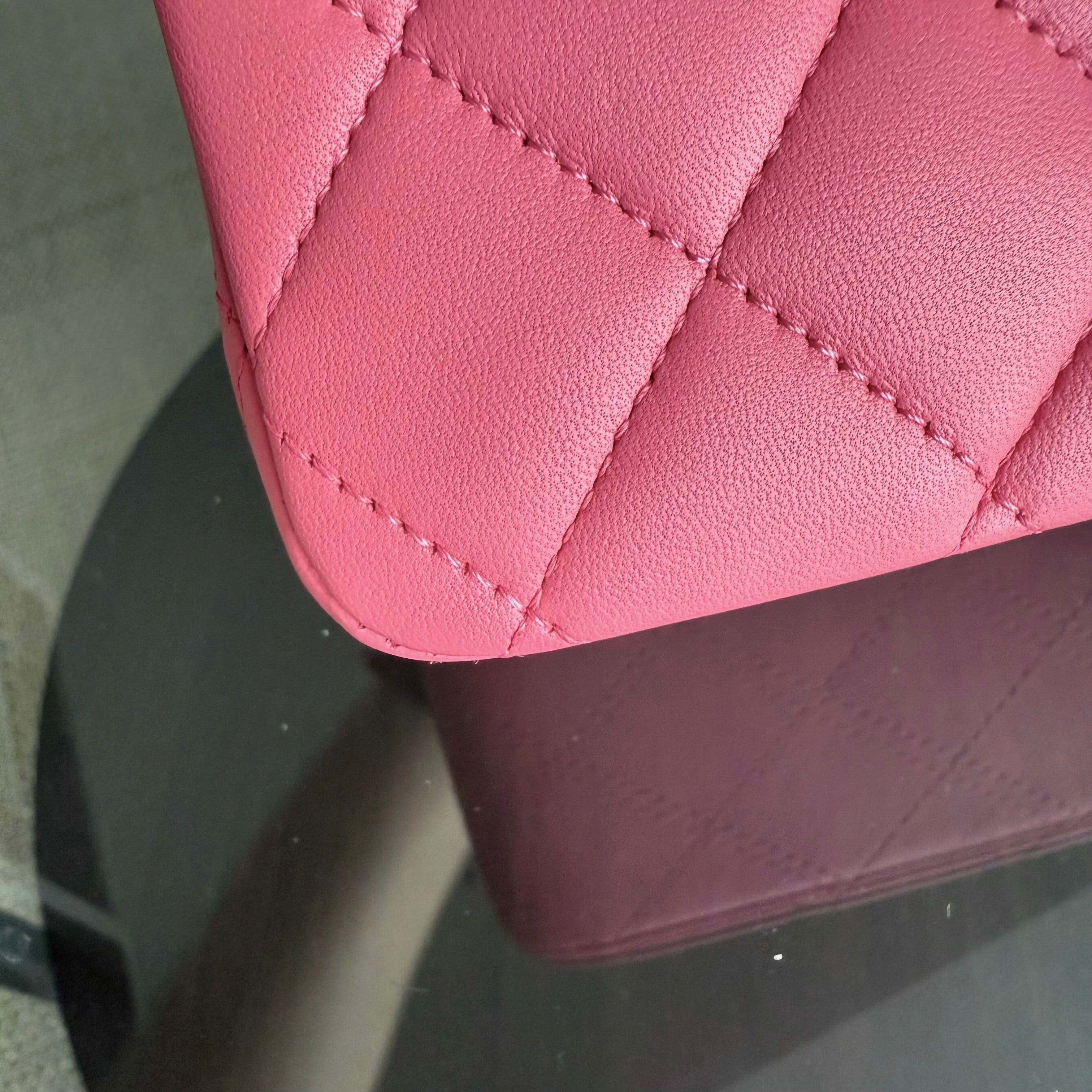 Chanel Classic Flap Medium - 25CM Quilted Lambskin Light Pink Silver Hardware Series 16