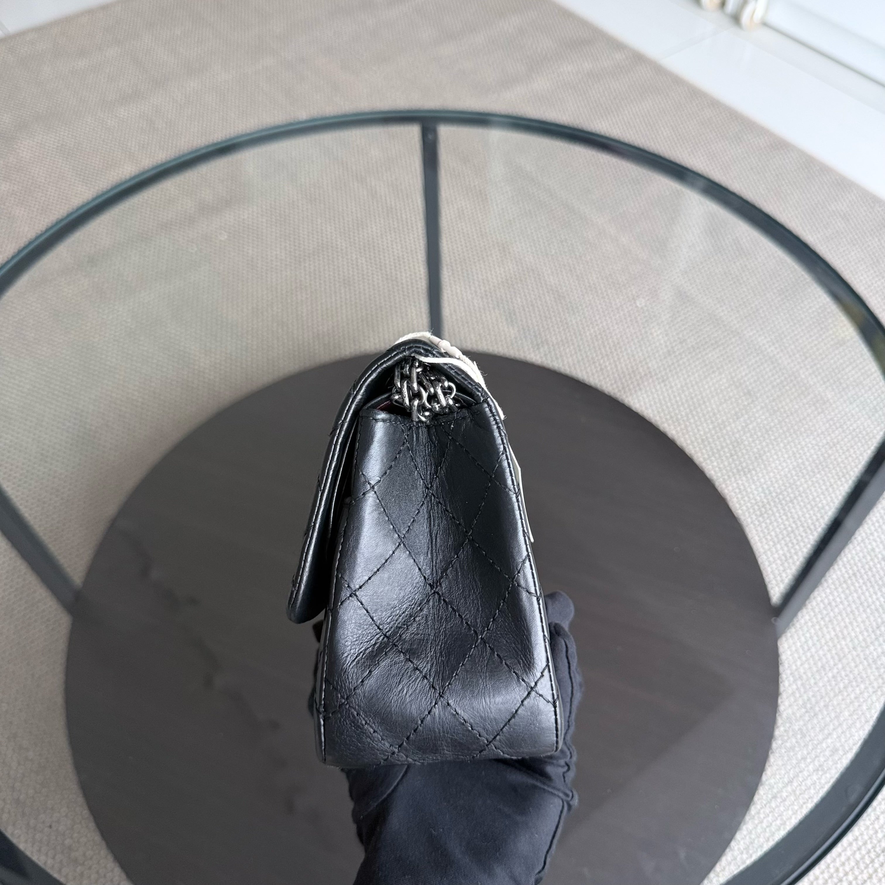 Chanel 2.55 Reissue 225 - Quilted Aged Calfskin Black Ruthenium Silver Hardware Series 18