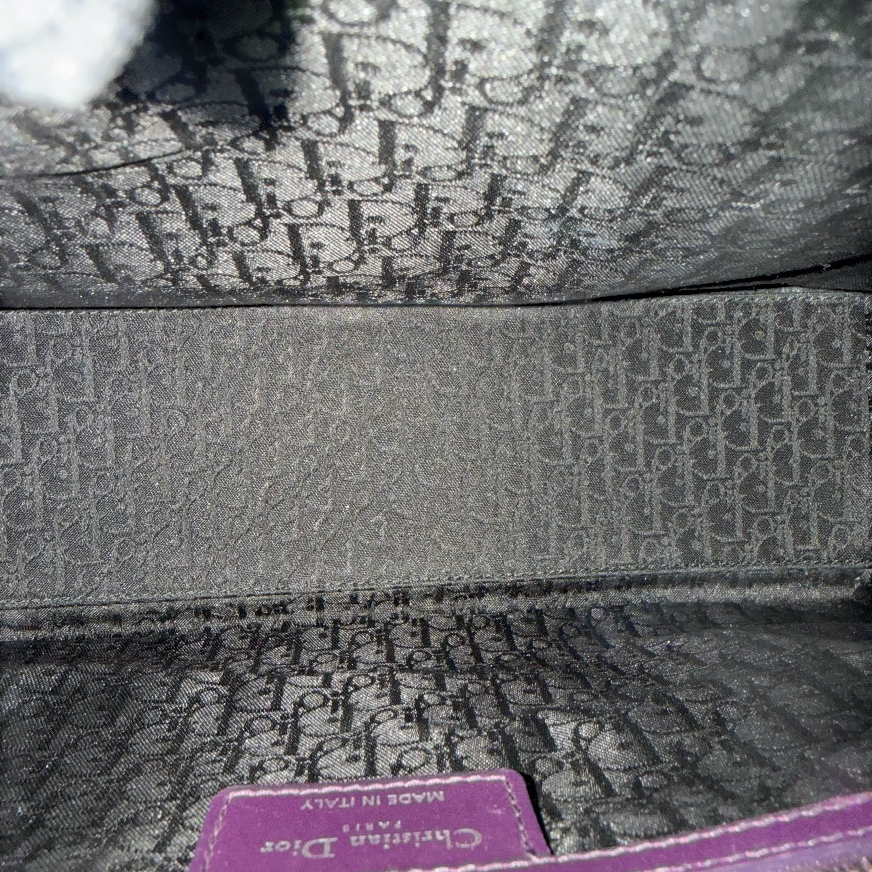 Dior Lady Large - Cannage Lambskin Dark Purple Silver Hardware