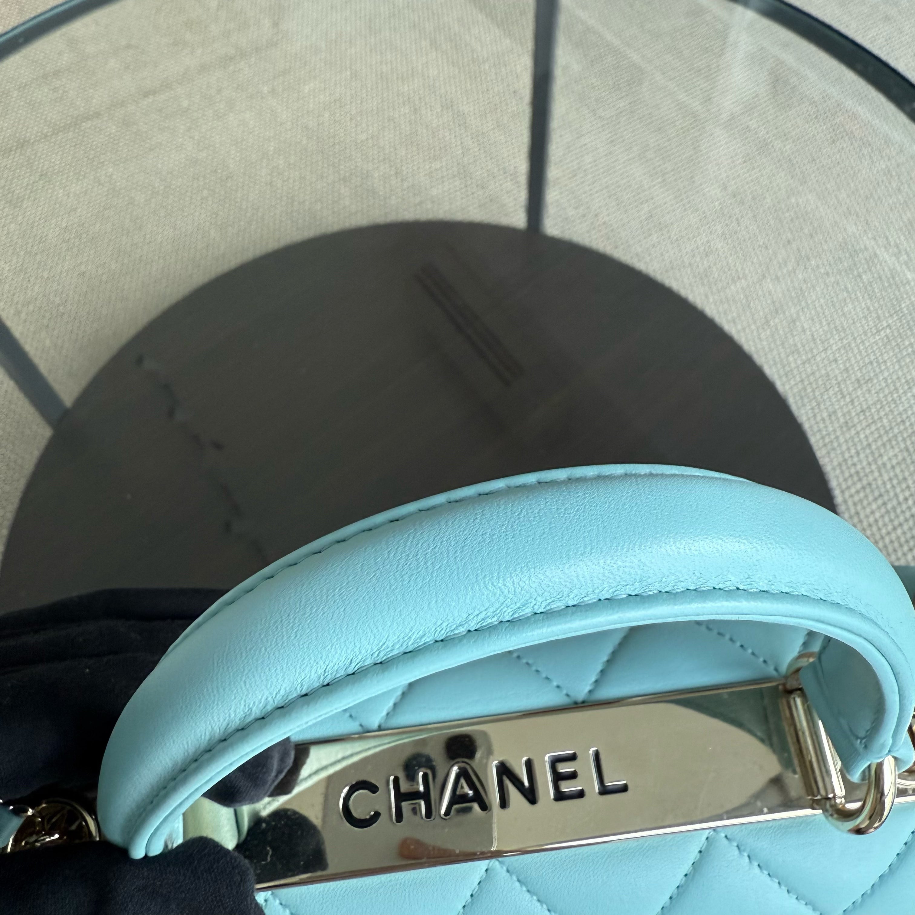 Chanel Trendy CC Small - Quilted Lambskin Light Blue Gold Hardware Series 29