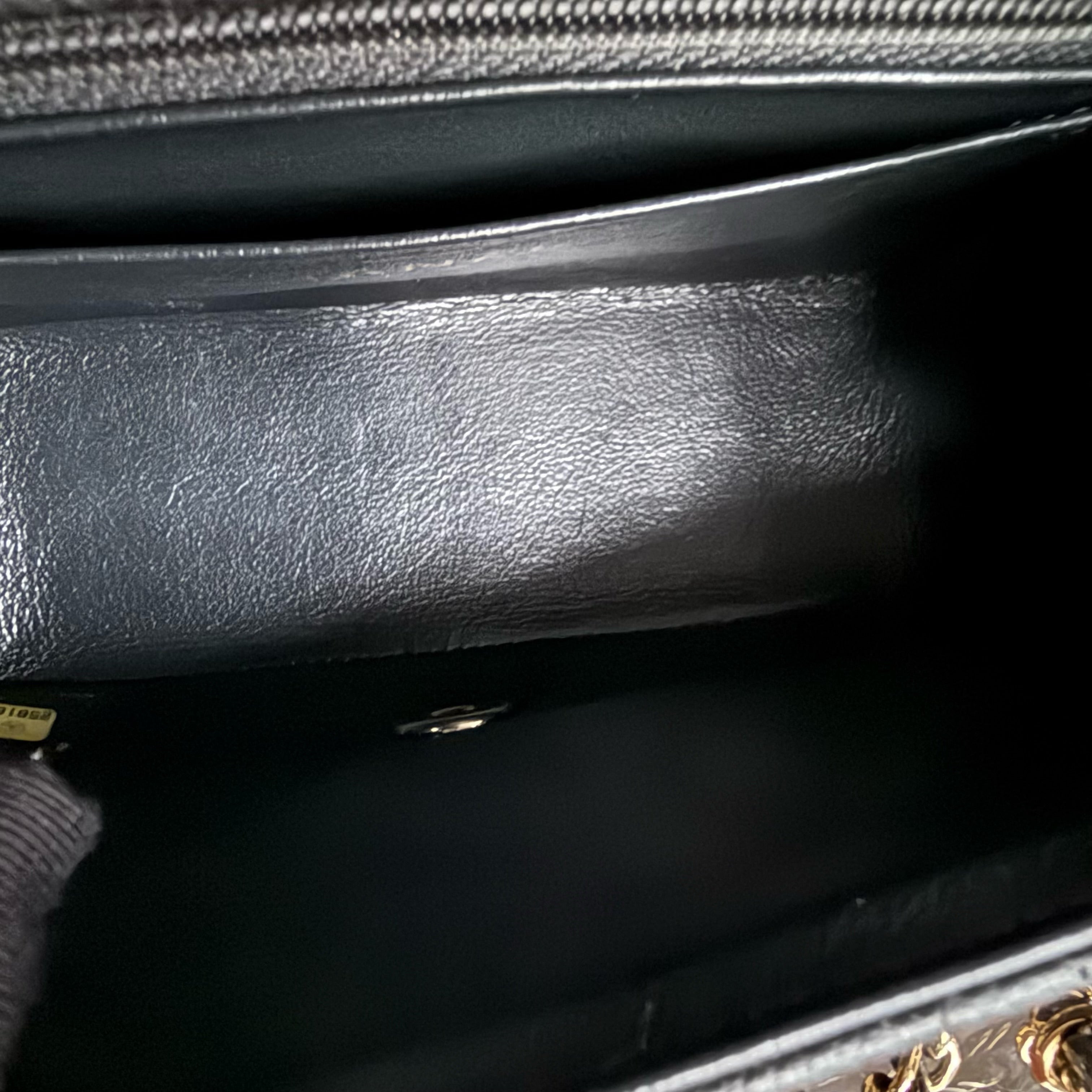 Chanel Classic Flap Mini Square - Caviar Quilted Black Gold Hardware Series 25