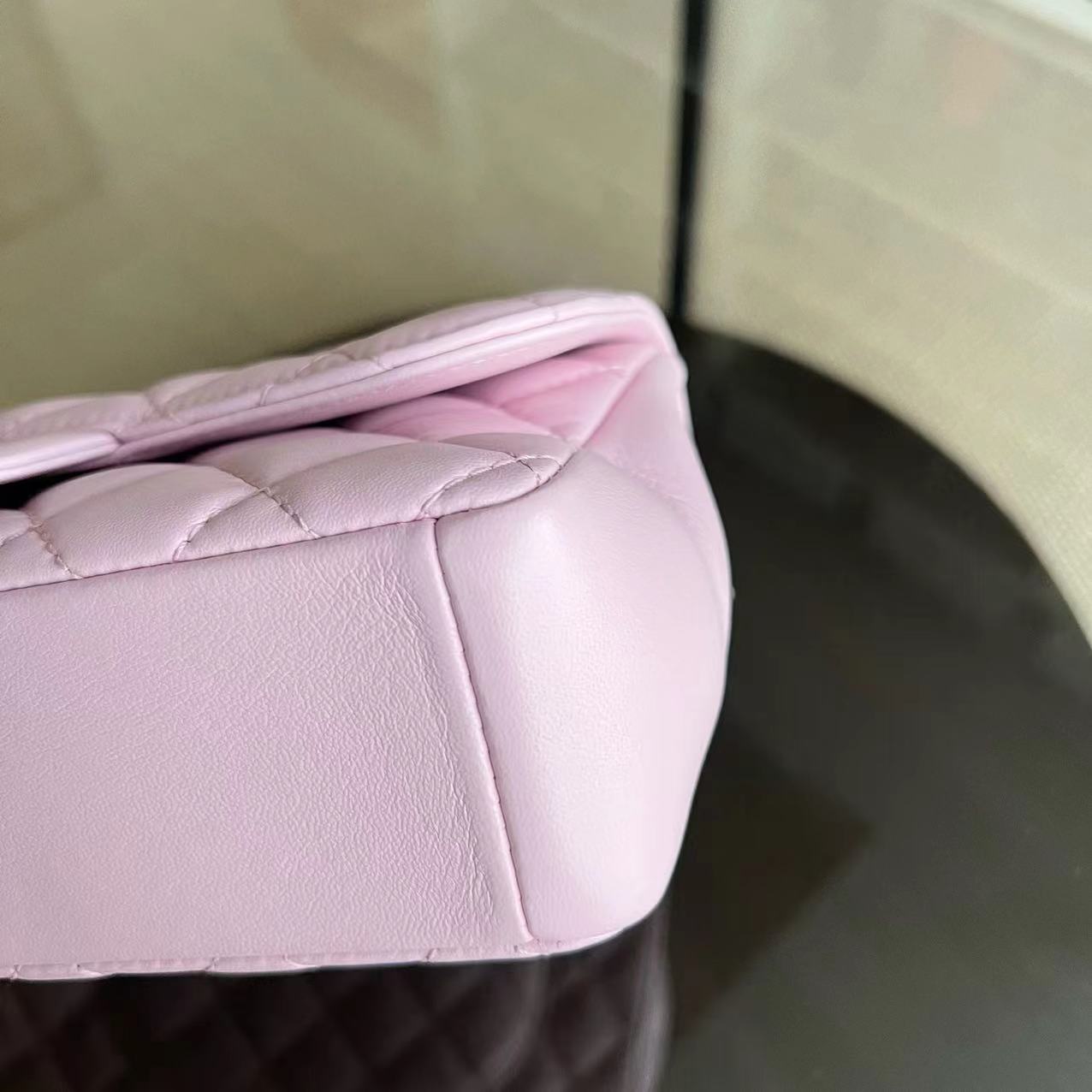 Mademoiselle 23CM Small Quilted Lambskin Pink Golden Hardware Series 21