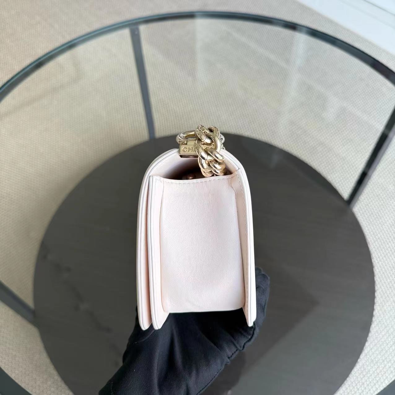 Chanel Boy Small - Light Pink Quilted Lambskin Gold Hardware Series 22