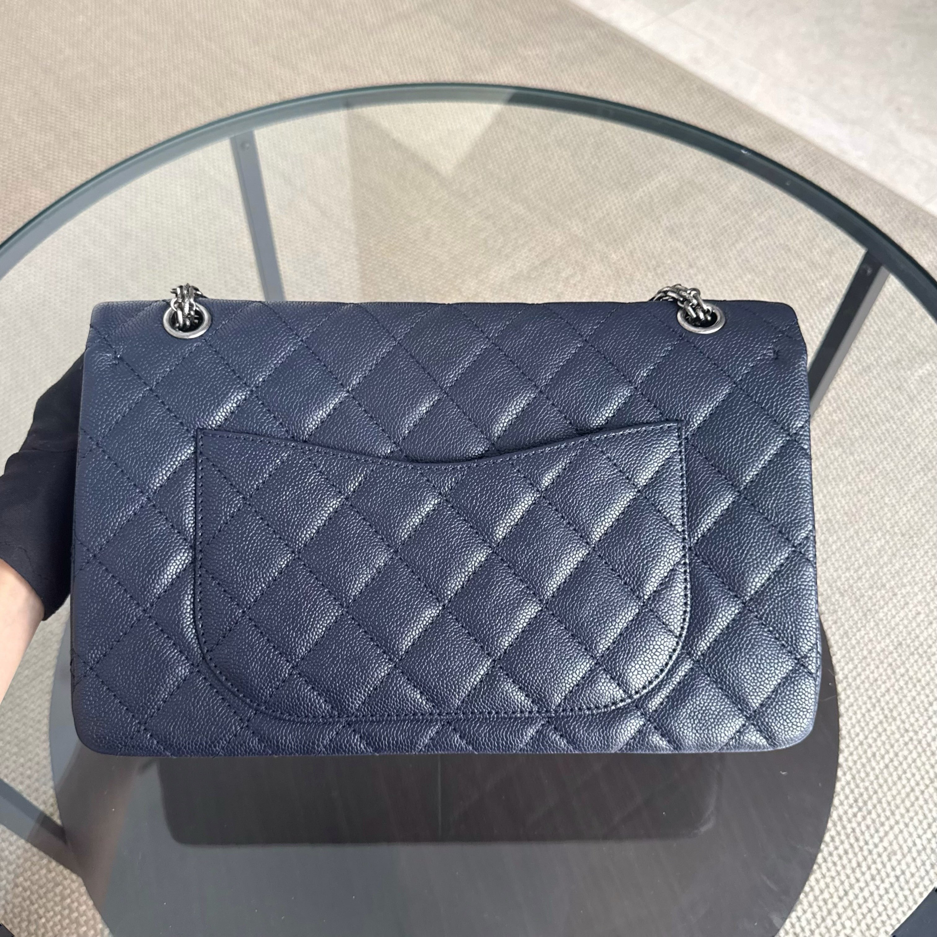Chanel 2.55 Reissue 227 - Caviar Quilted Dark Blue Ruthenium Silver Hardware