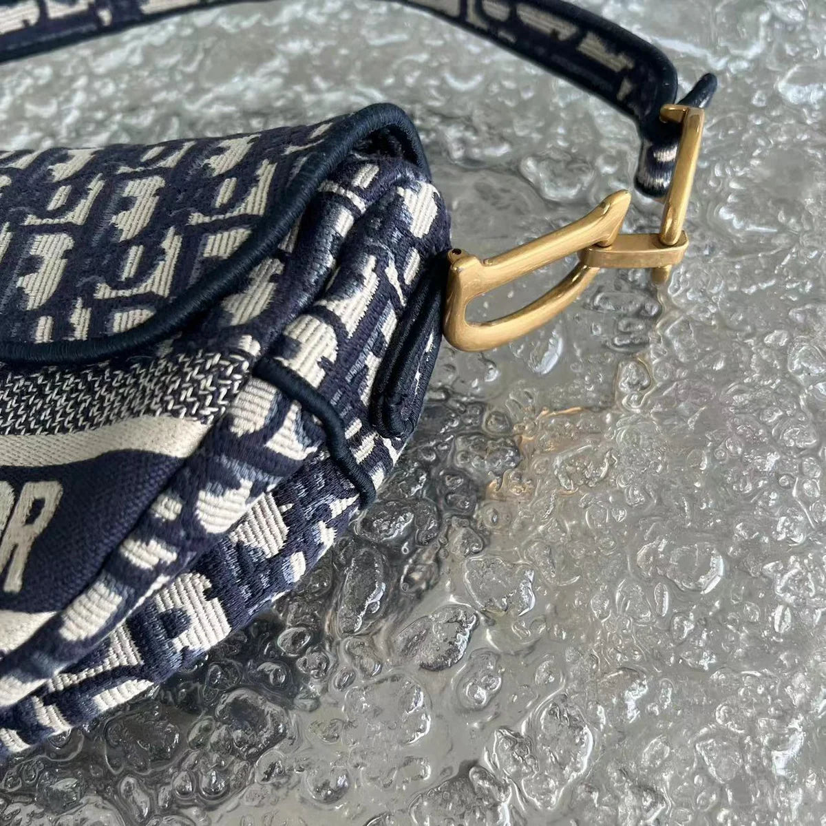 Dior Saddle Medium - Oblique Canvas Monogram Dark Blue Gold Hardware
