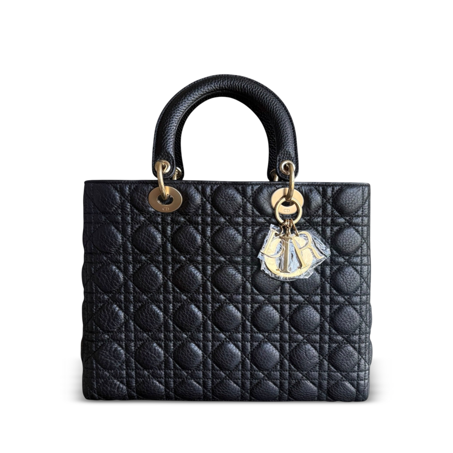 *Flap, Caviar* Lady Large Flap Caviar Cannage Black GHW No Strap