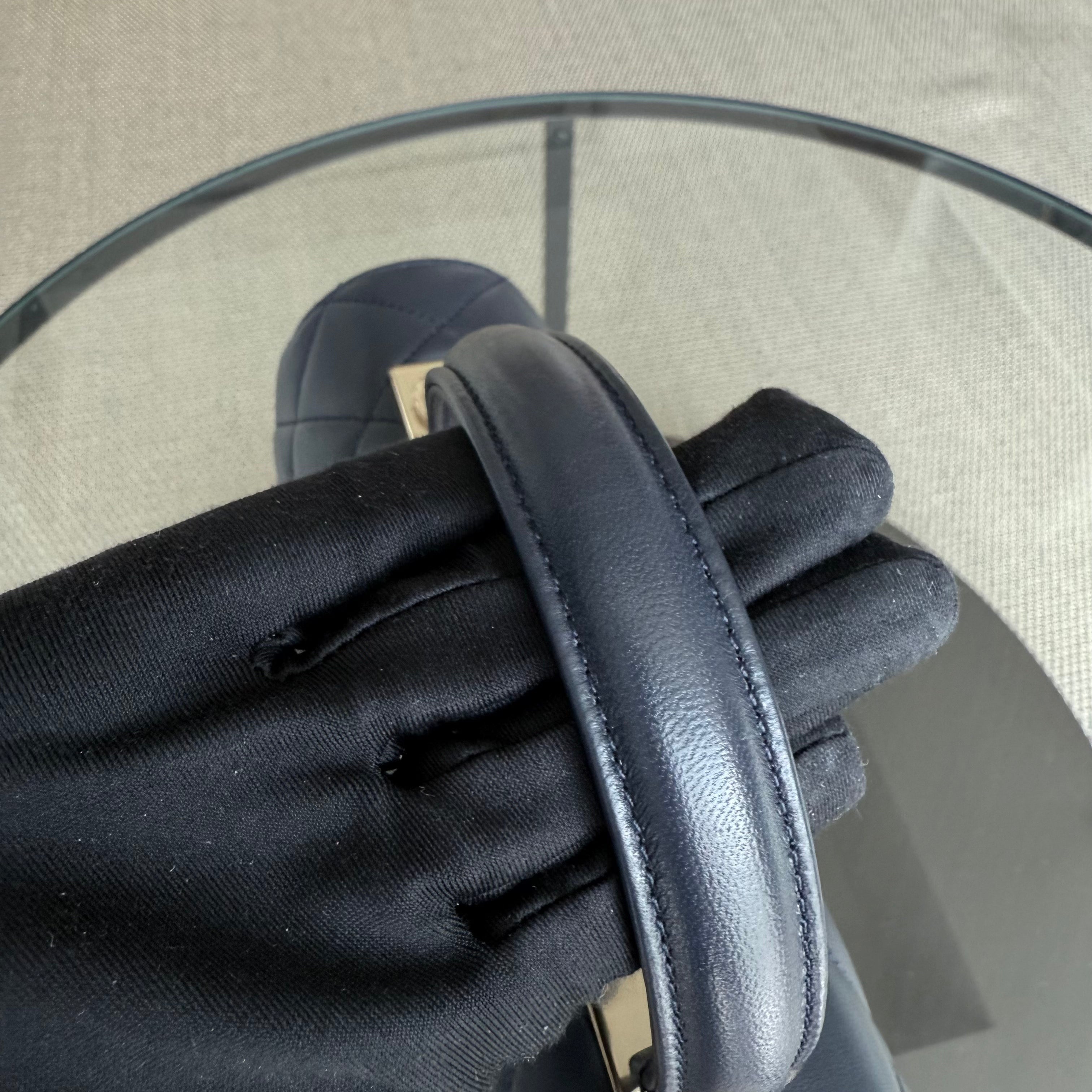 Chanel Trendy CC Large - Quilted Lambskin 30CM Navy Blue Gold Hardware Series 24