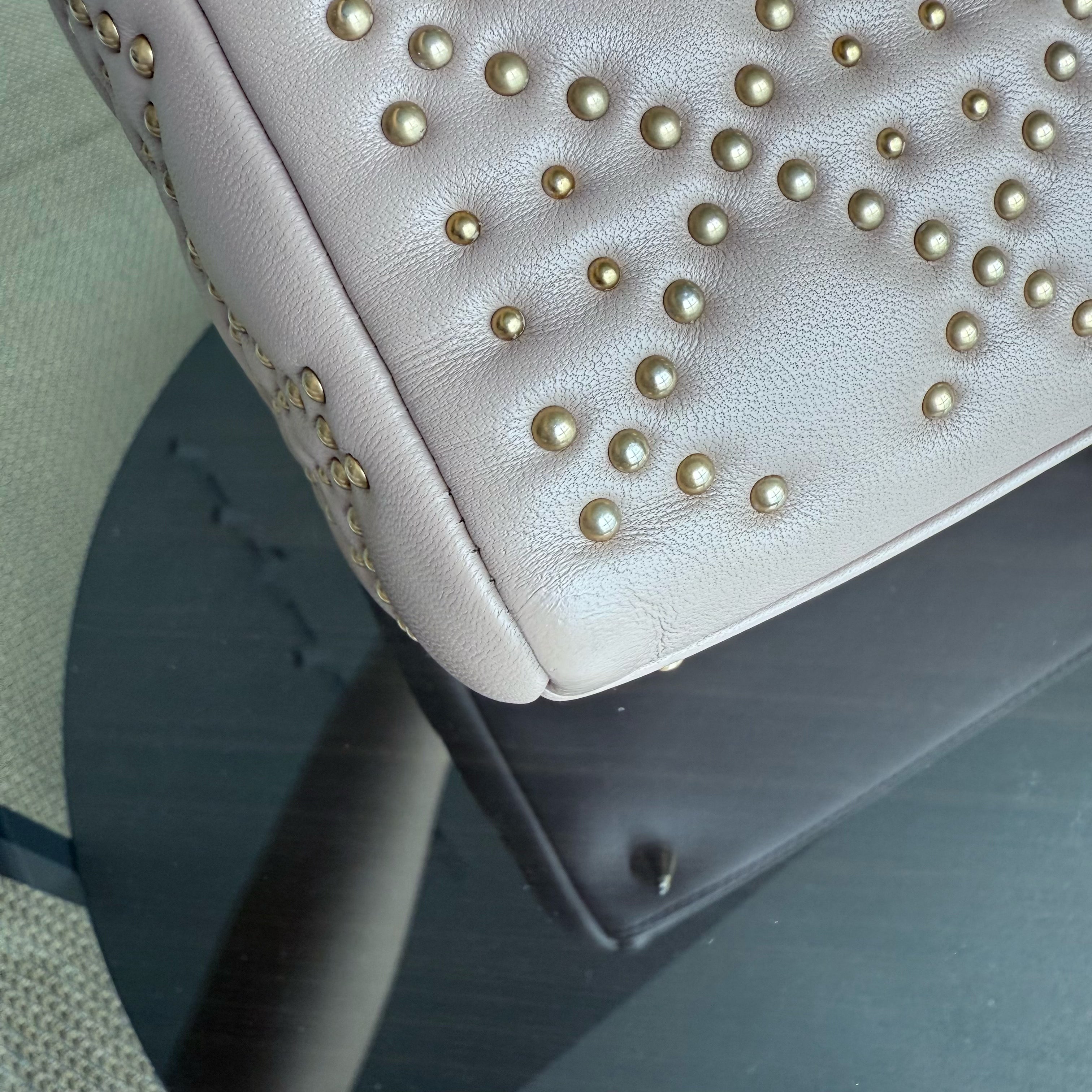Dior Lady Medium - Studded Cannage Lambskin Blush Gold Hardware