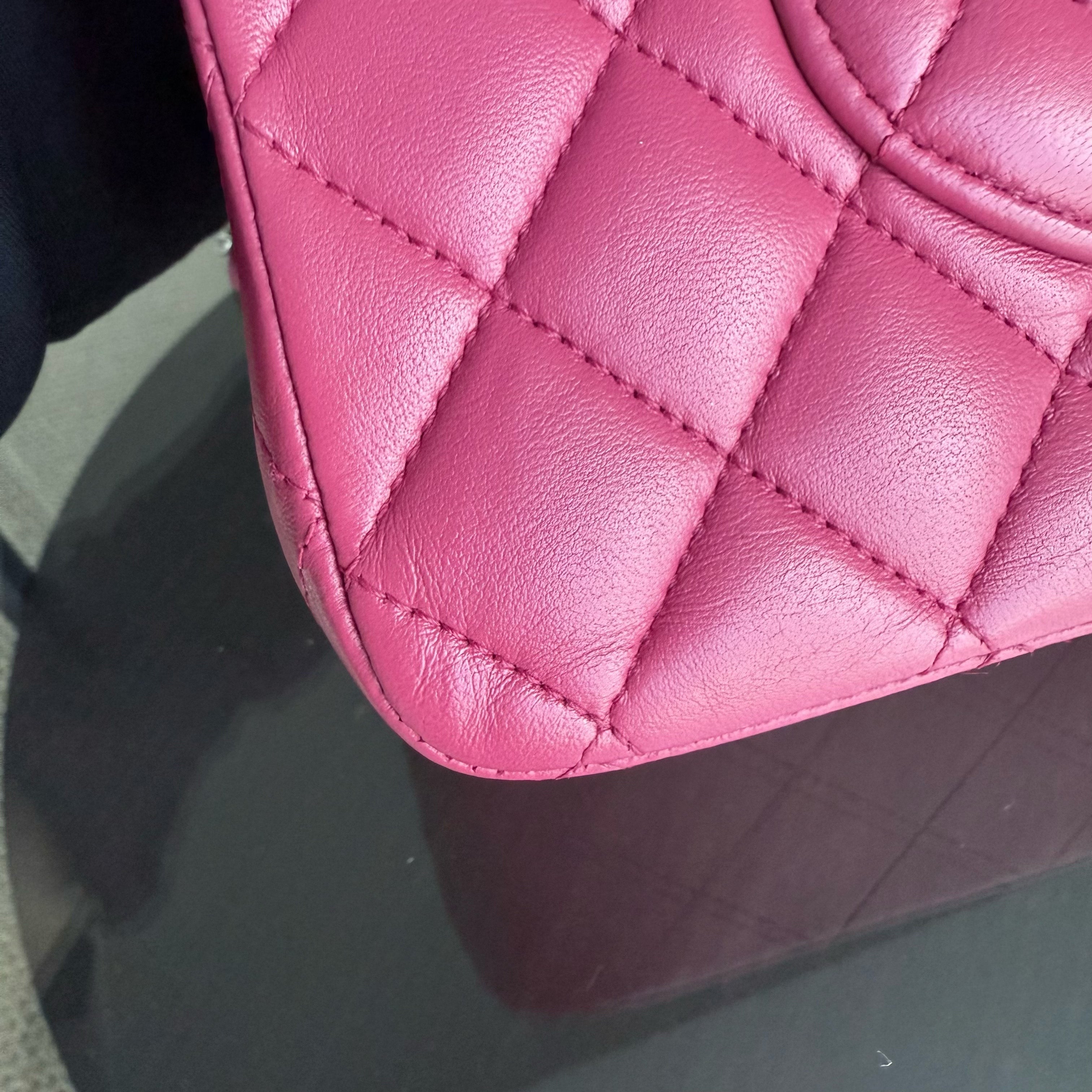 Chanel Classic Flap Medium - 25CM Quilted Lambskin Pink Silver Hardware Series 26