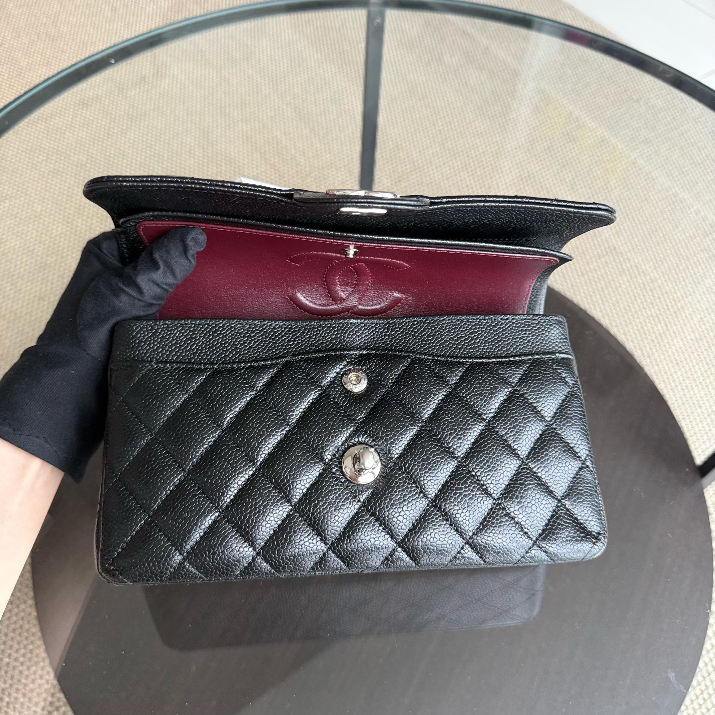 Chanel Classic Flap Small - Caviar 23CM Quilted Black Silver Hardware Series 31