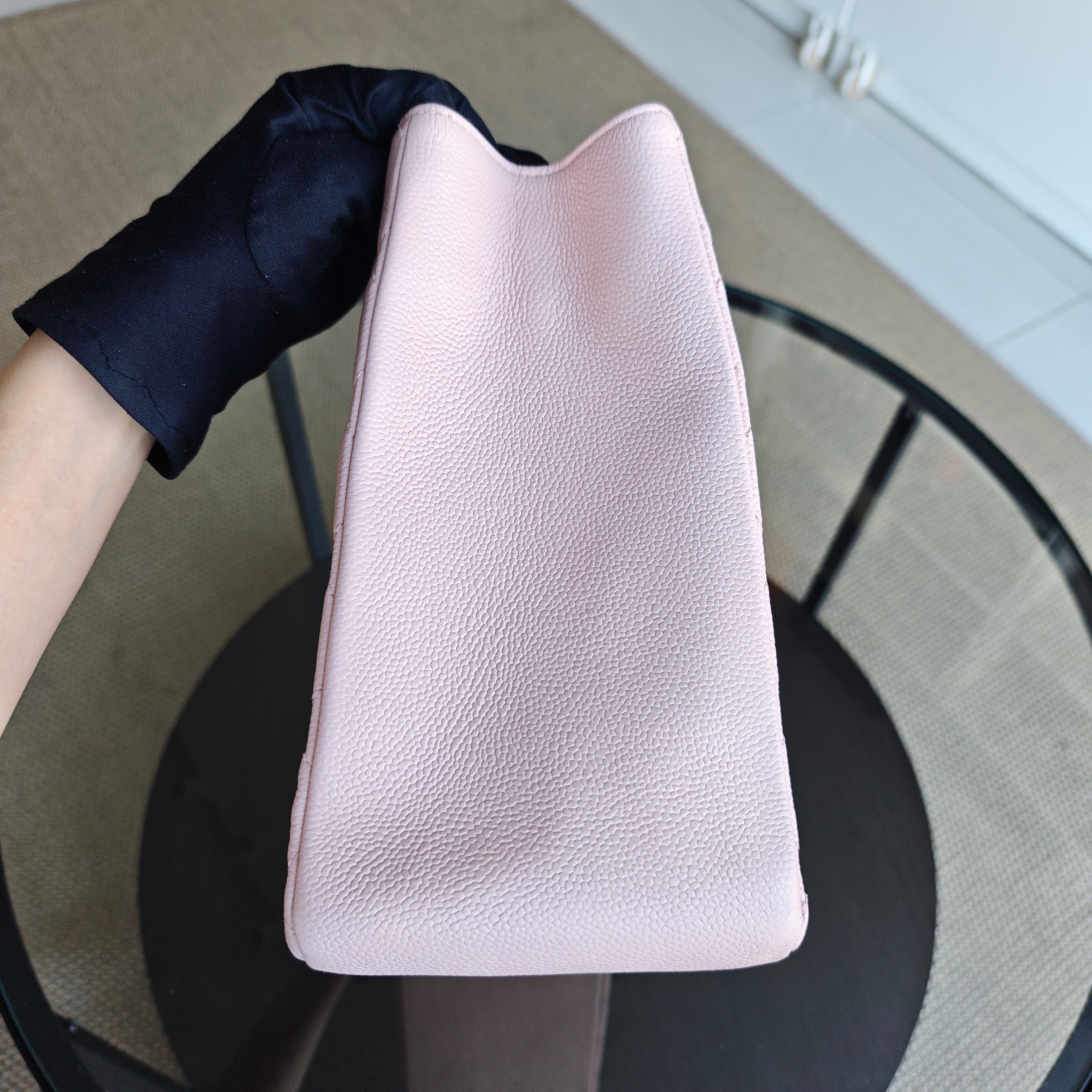 Chanel GST Grand Shopping Tote - Caviar Quilted Grained Calfskin Sakura Pink Silver Hardware Series 17