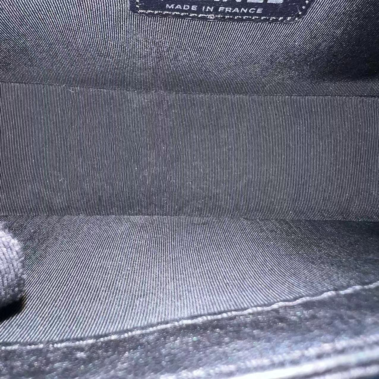 Calfskin Boy Old Medium 25CM Medium Quilted Black Ruthenium Silver Hardware Series 18