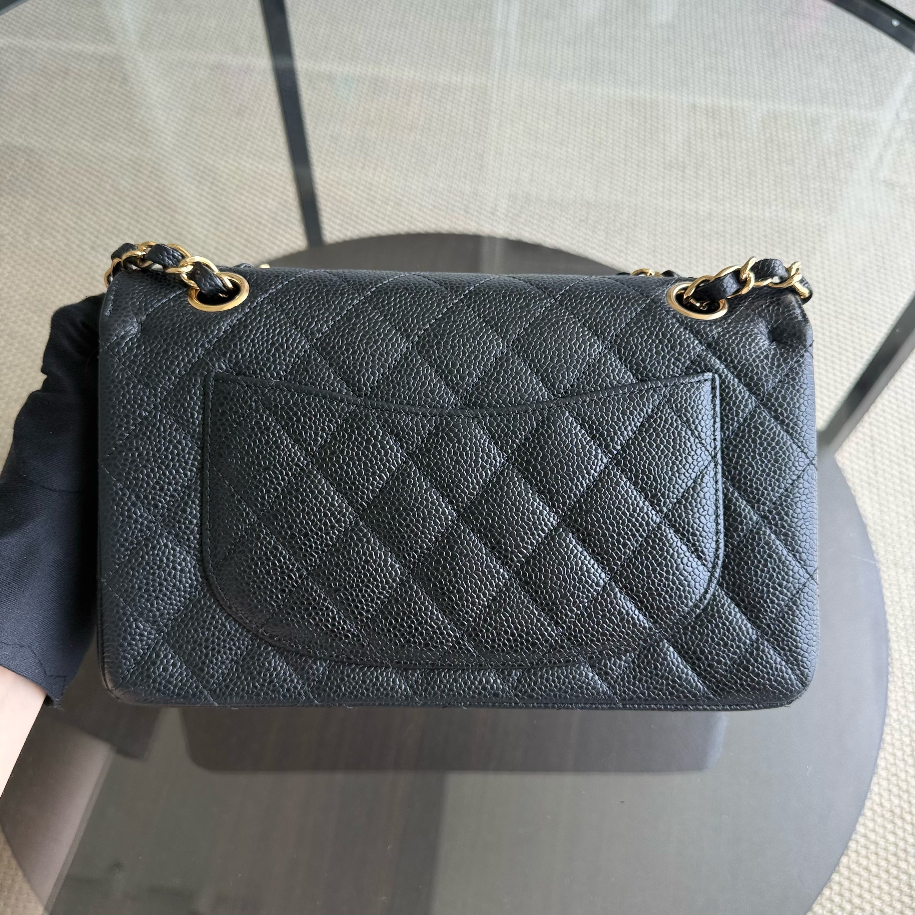 Chanel Classic Flap Small - Caviar 23CM Quilted Black Gold Hardware Series 16