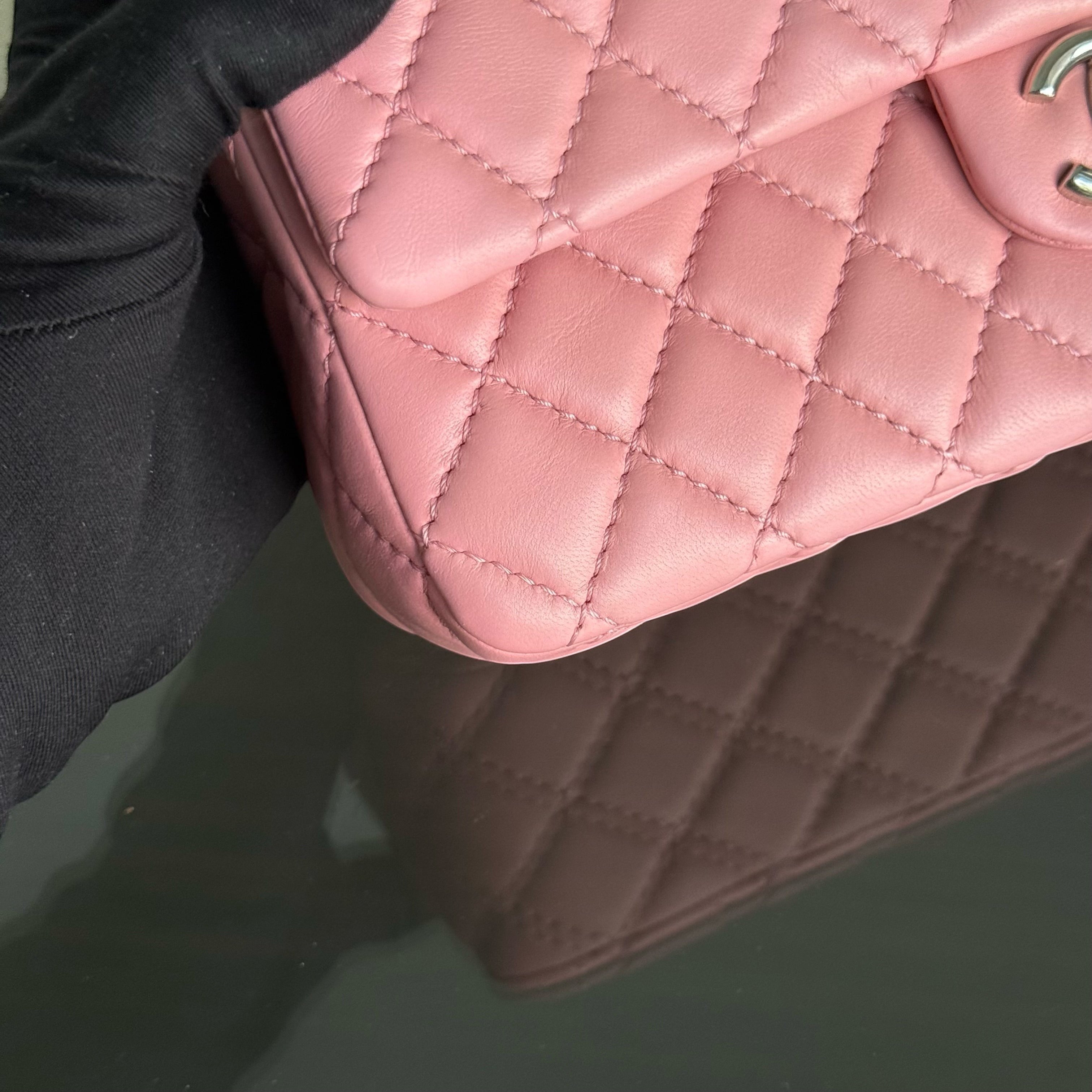 Chanel Classic Flap Medium - 25CM Quilted Lambskin Light Pink Gold Hardware Series 12