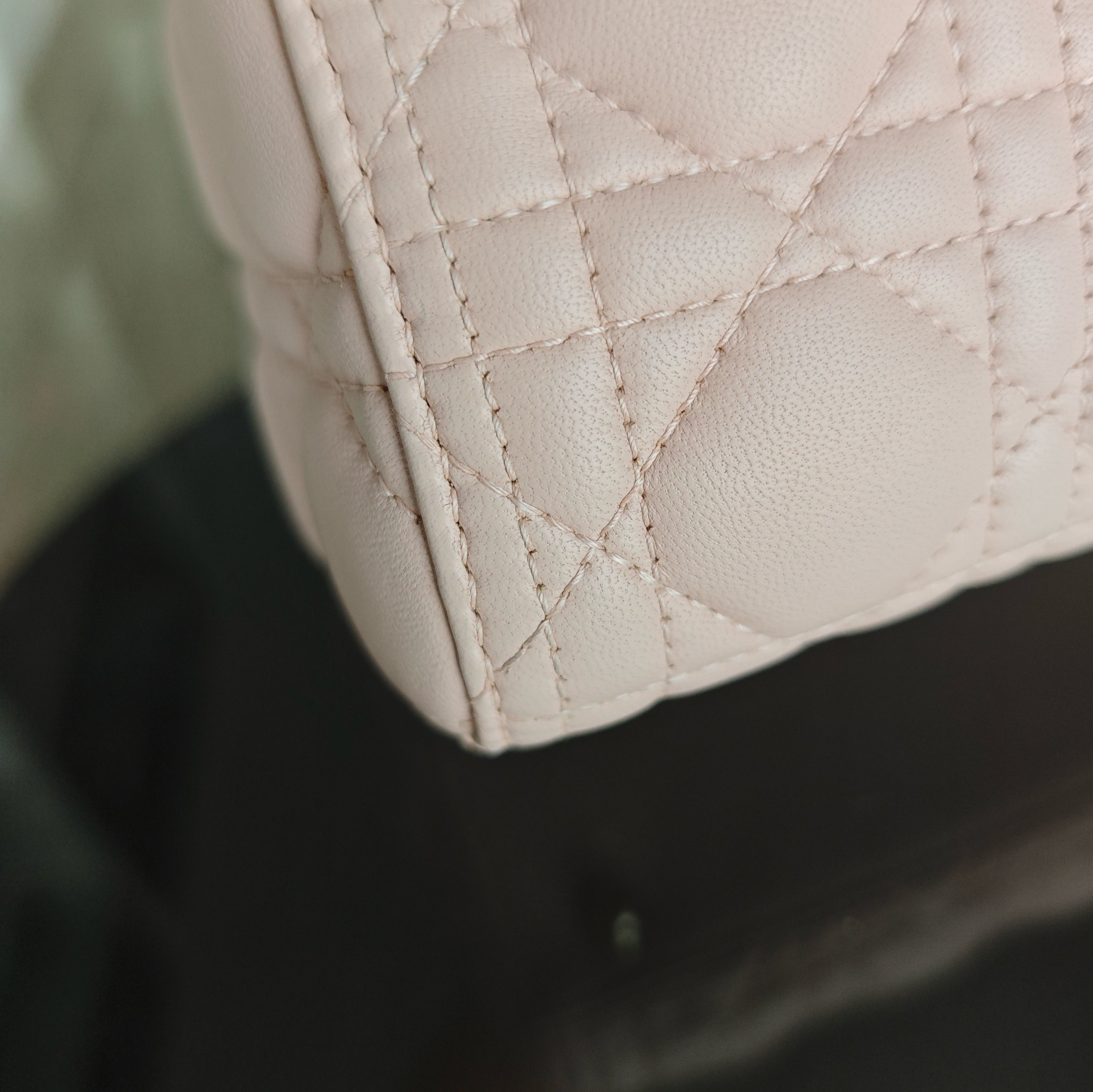 Dior Lady Large - Cannage Lambskin Light Pink Gold Hardware