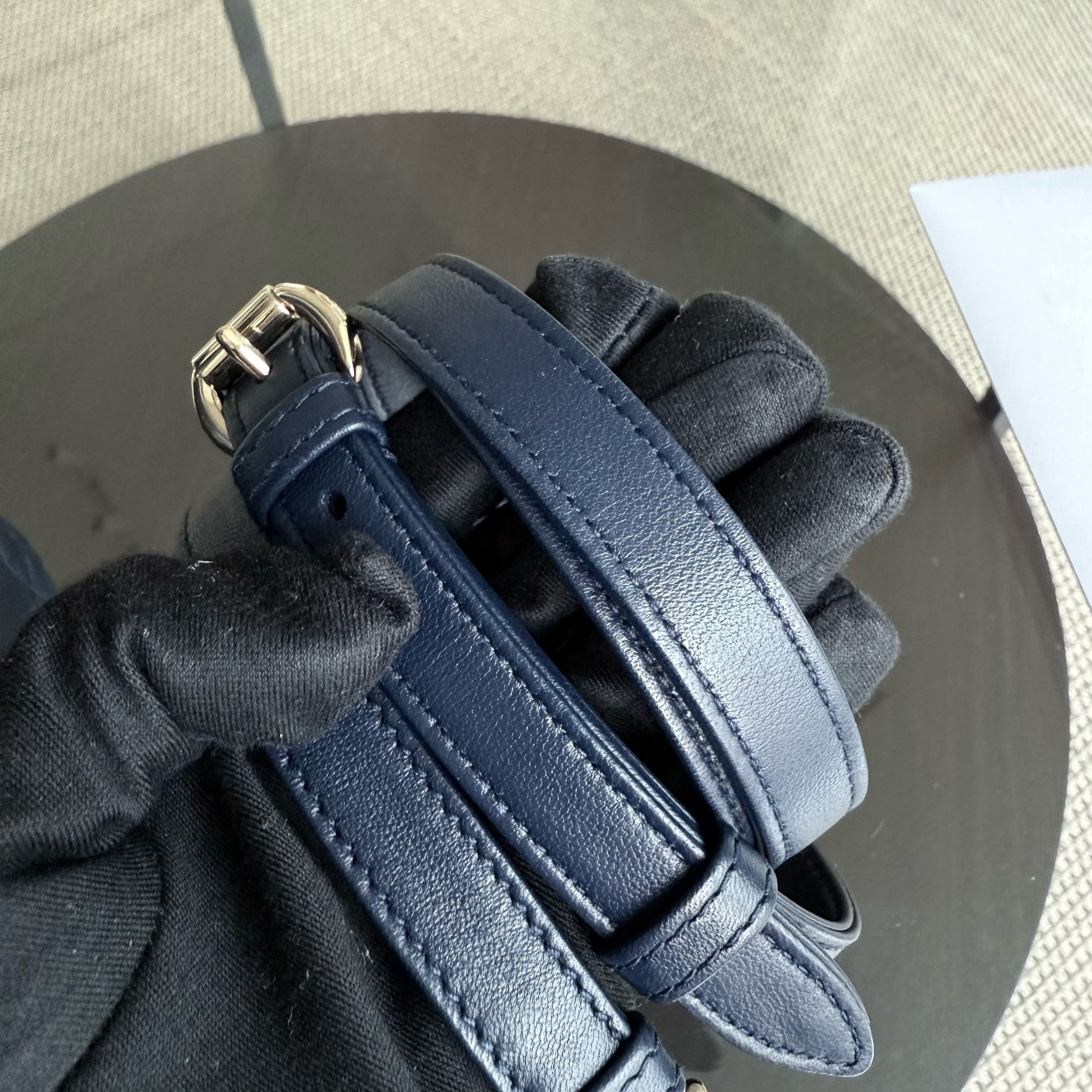 Dior Lady Mini - Cannage Lambskin Dark Blue Gold Hardware Adjustable Strap
