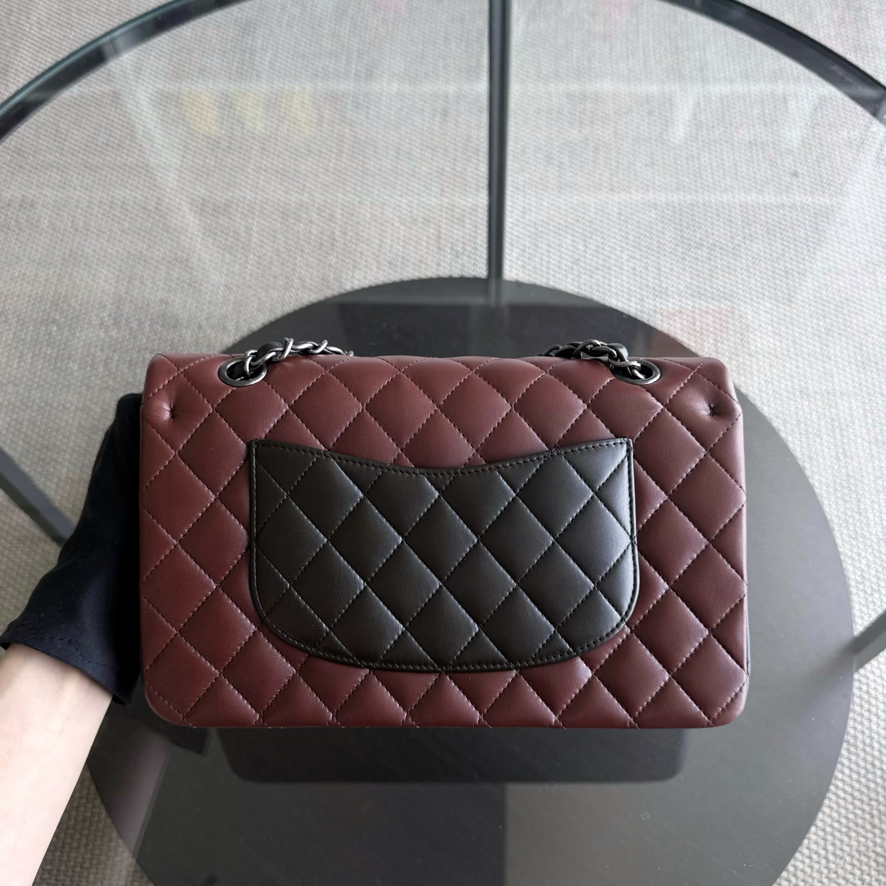 Chanel Classic Flap Medium - 25CM Quilted Lambskin Tri-Colo Silver Hardware Series 18