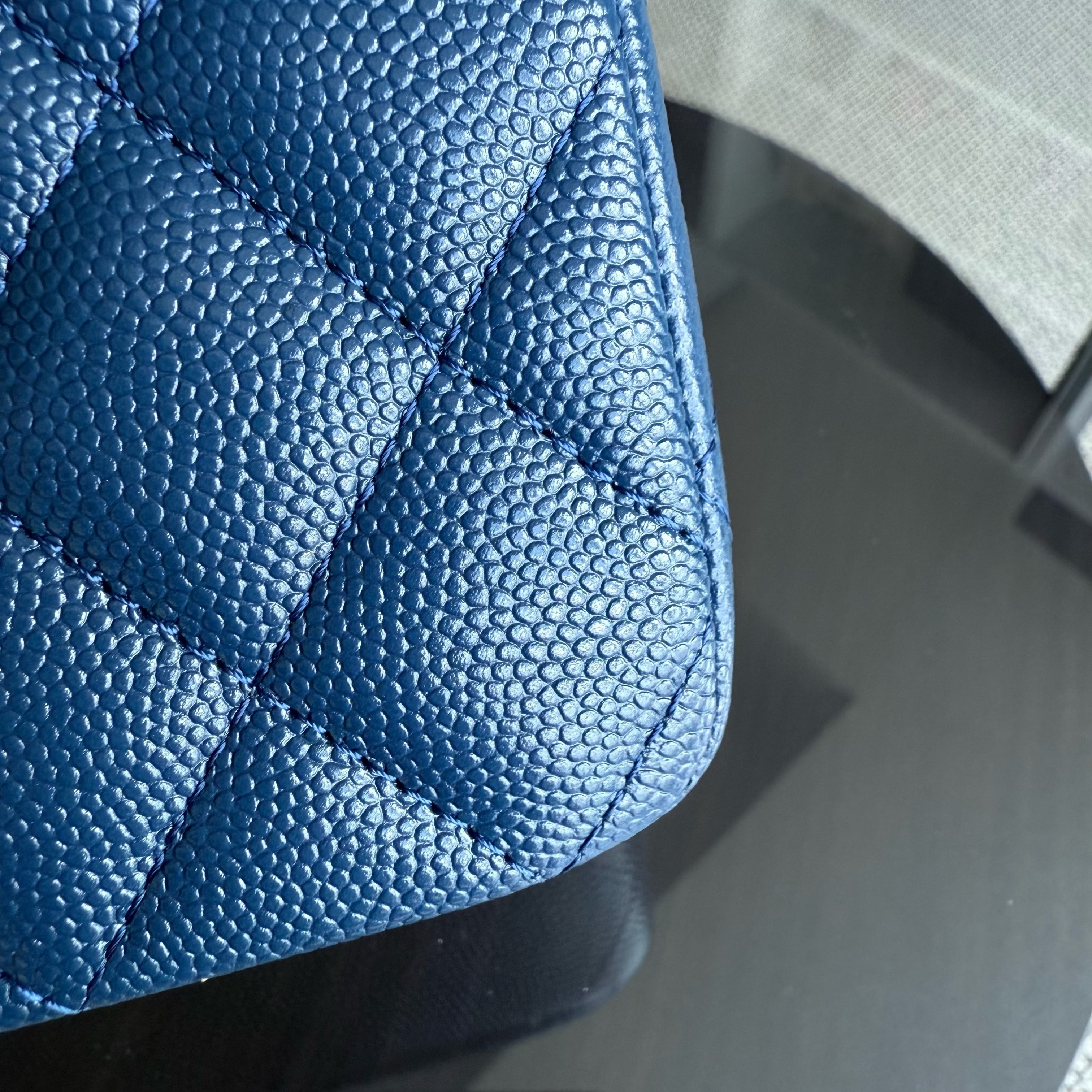 Chanel Classic Flap Medium - Caviar 25CM Quilted Dark Blue Gold Hardware Series 26