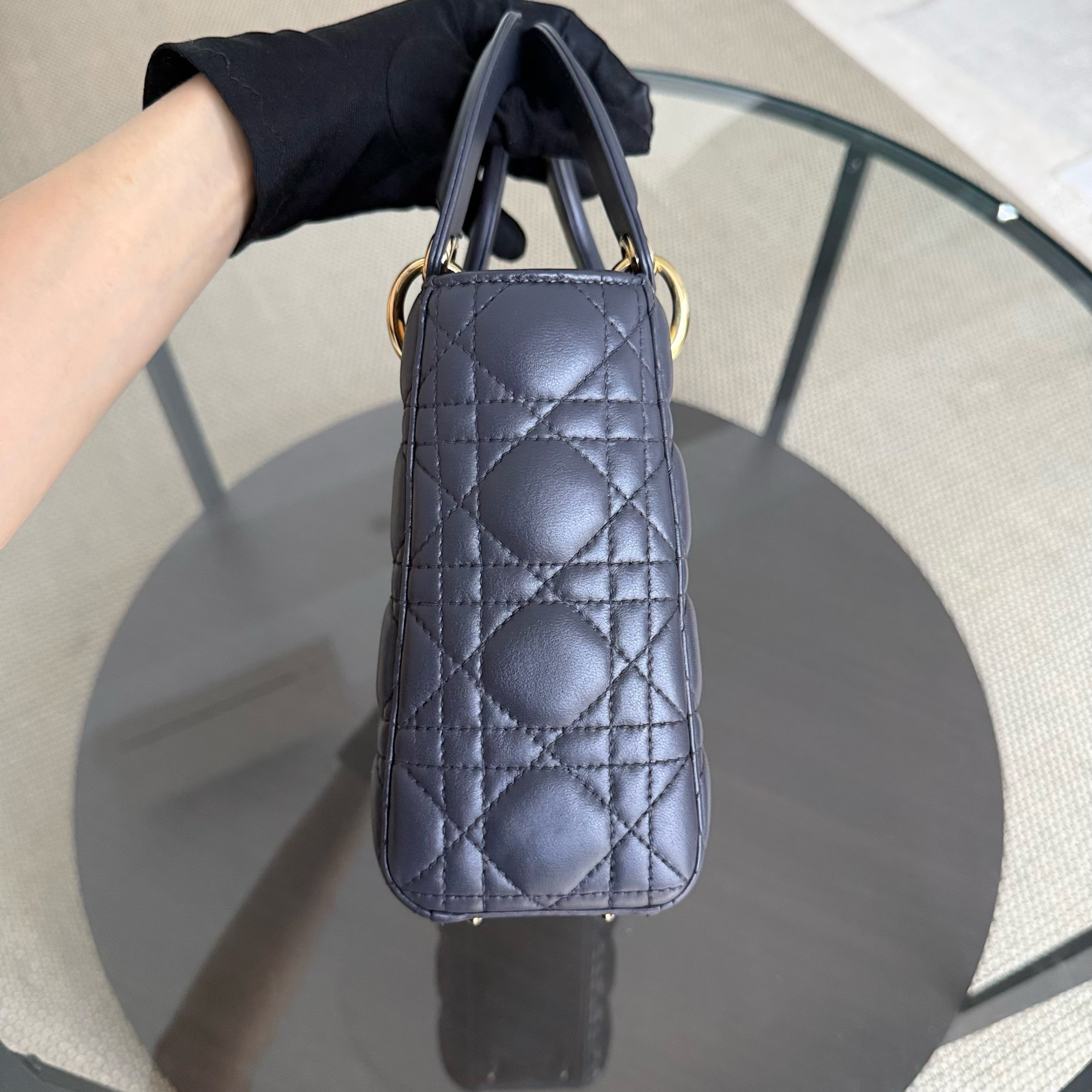 Dior Lady Small - Cannage Lambskin Gold Hardware