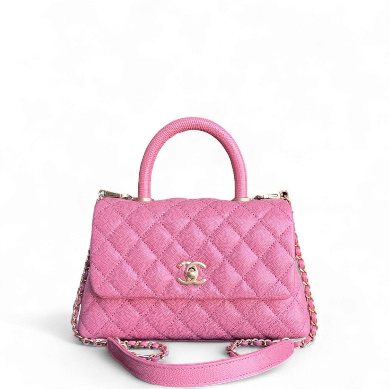 Chanel Coco Handle Small - Caviar Quilted Pink Gold Hardware Series 27
