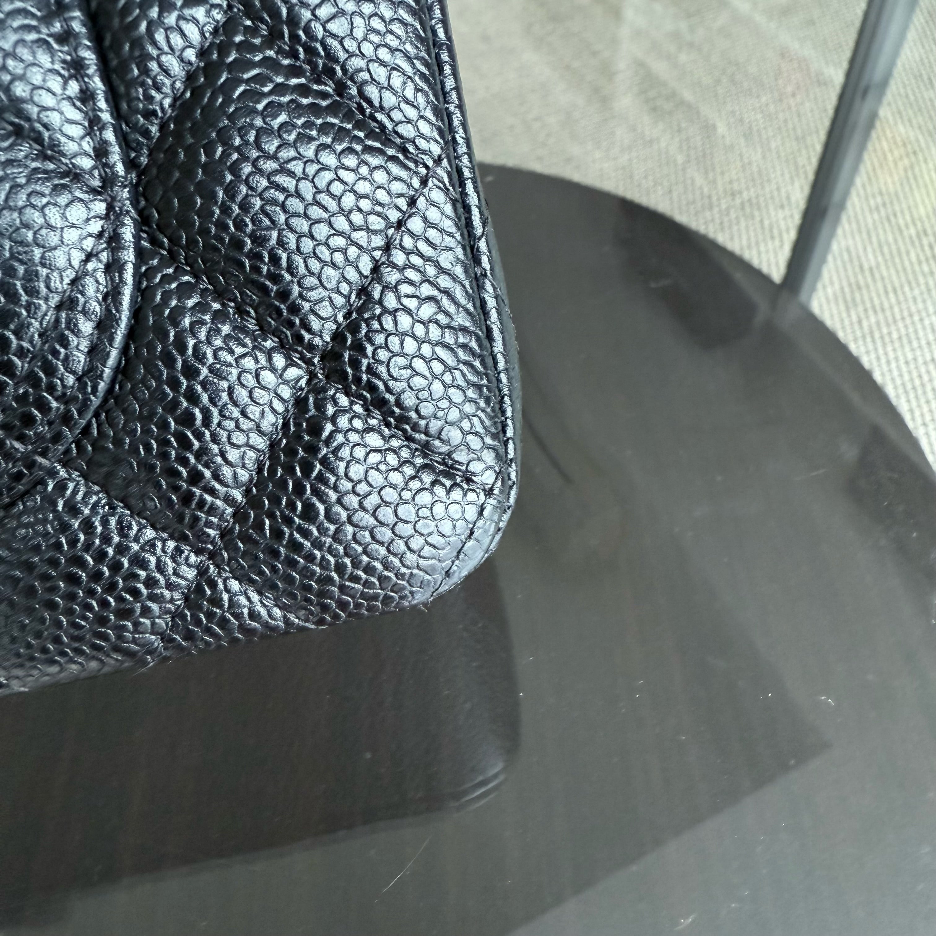 Chanel Classic Flap Small - Caviar 23CM Quilted Black Gold Hardware Series 24