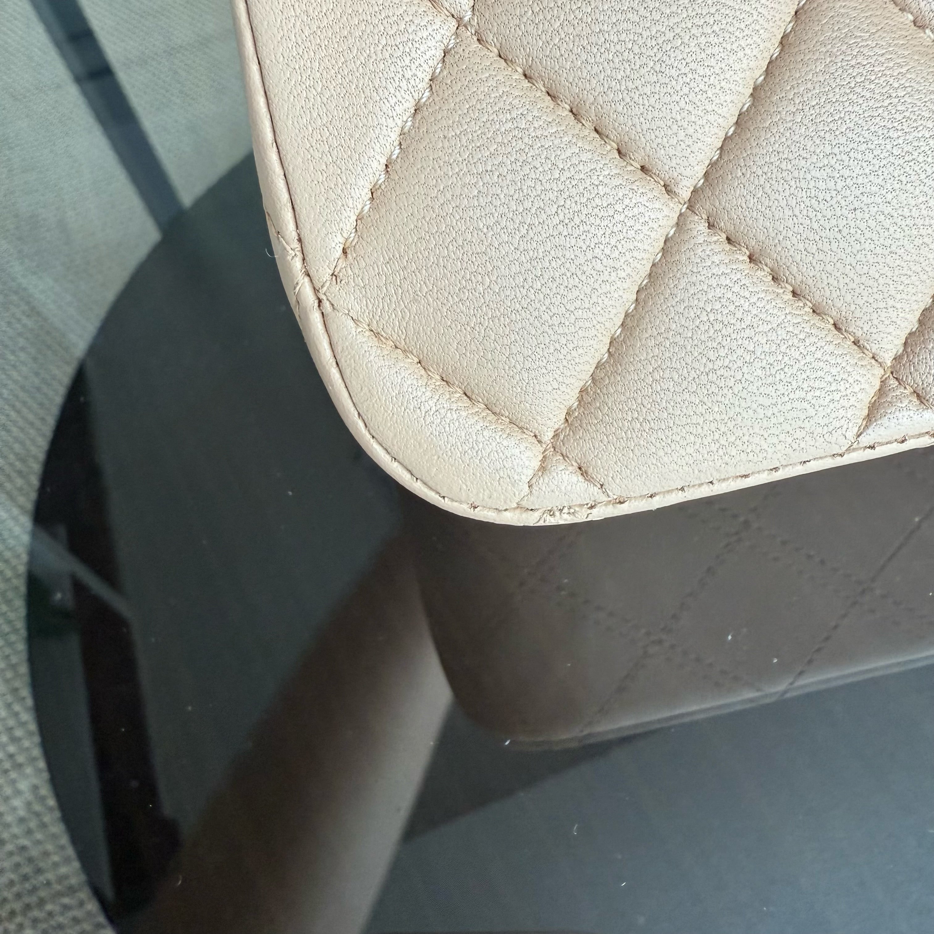 Chanel Classic Flap Medium - 25CM Quilted Lambskin Beige Gold Hardware Series 16