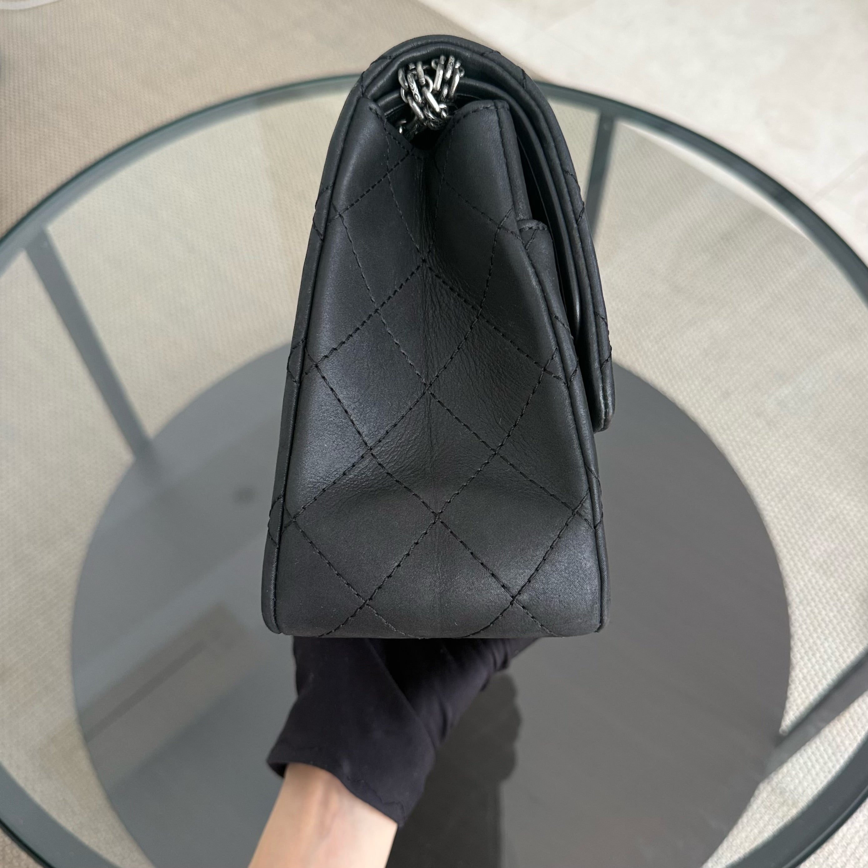 Chanel 2.55 Reissue 227 Large - Cannage Calfskin Black Ruthenium Silver Hardware Series 14