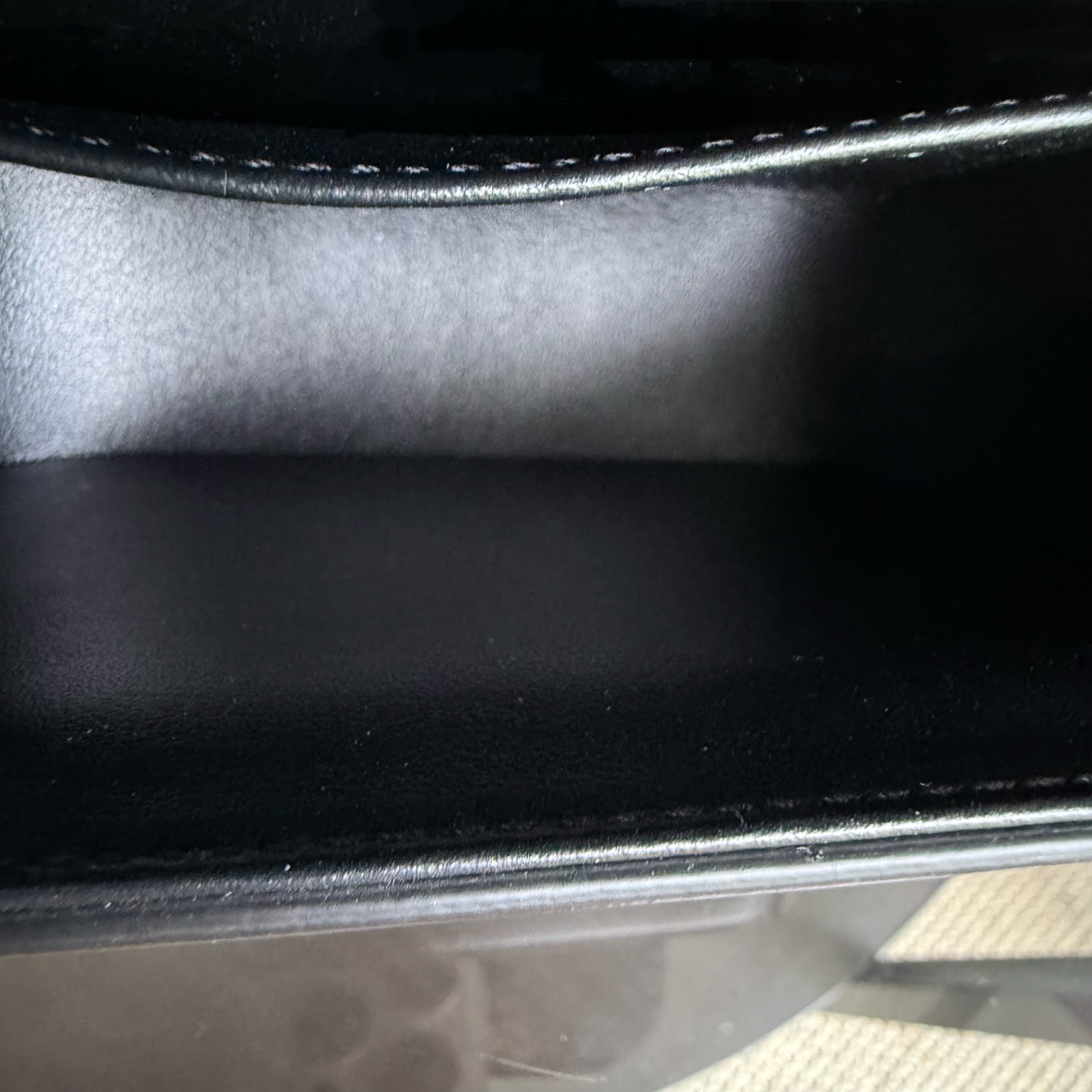 Celine Triomphe Mini Claude Flap Bag in Black Shiny Calfskin and GHW