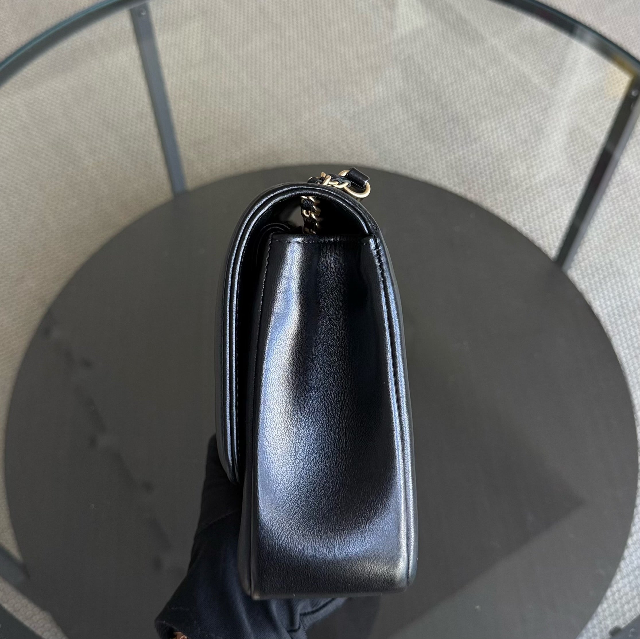 Chanel Diana Reissue - Quilted Lambskin 28CM Black Gold Hardware Series 20