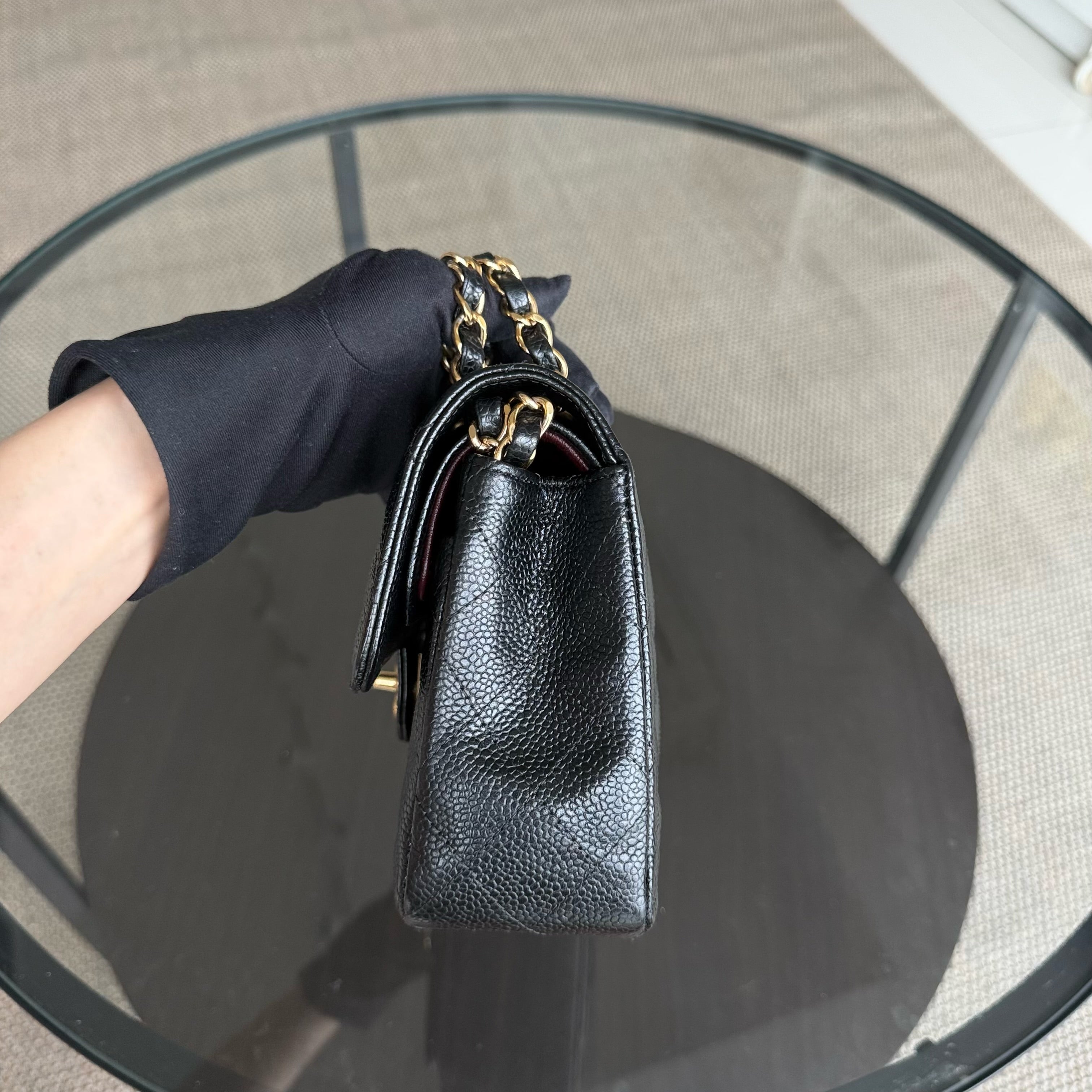 Chanel Classic Flap Small - Caviar 23CM Quilted Black Gold Hardware Series 24