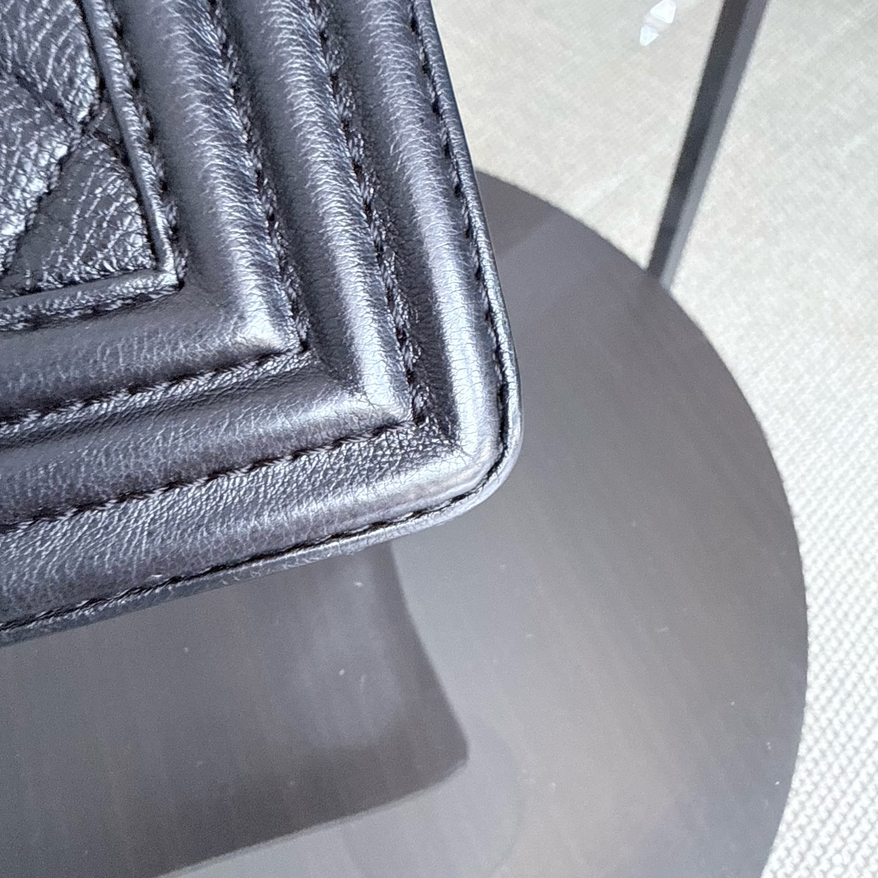 Chanel Boy Medium - Caviar 25CM Quilted Caviar Silver Hardware Series 18