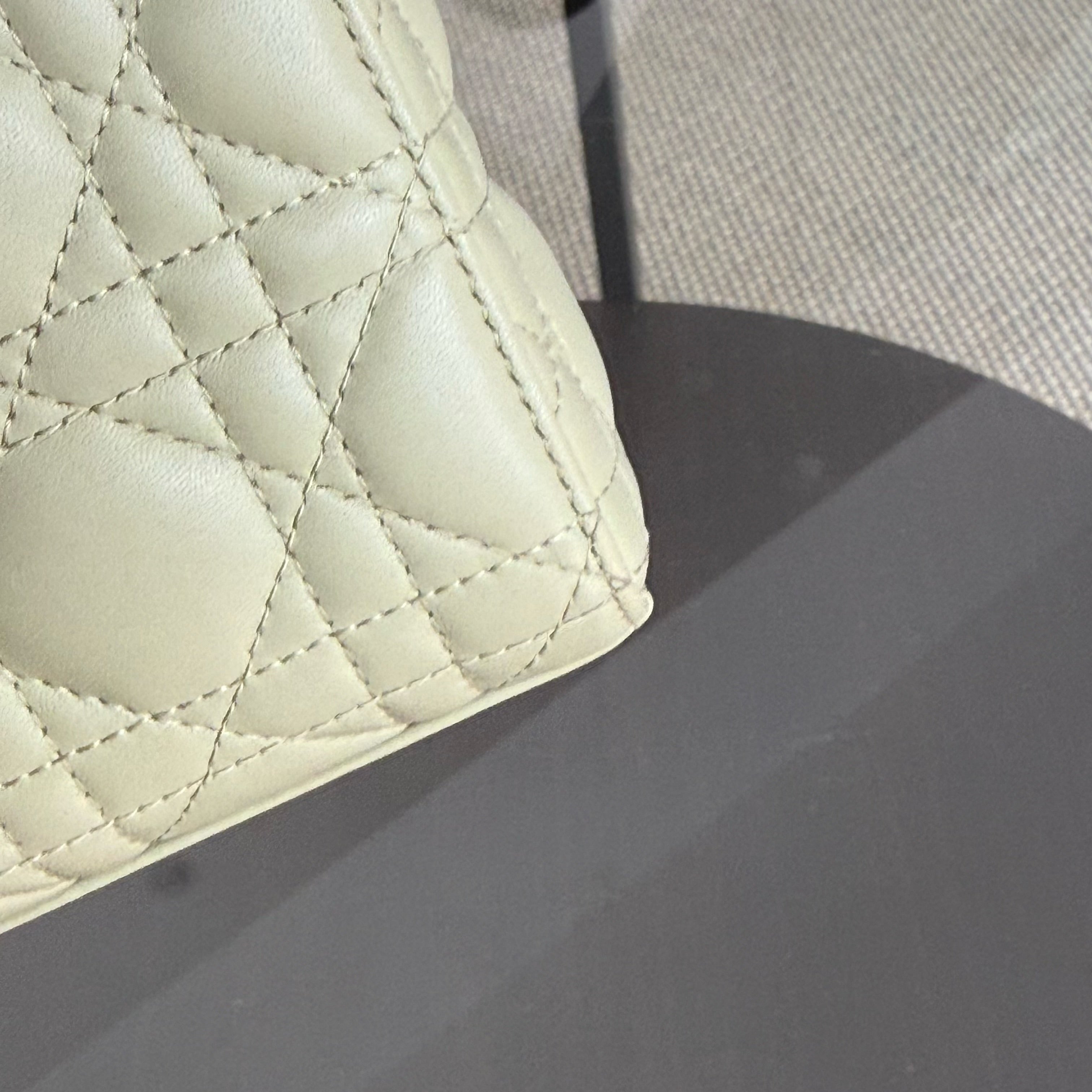 Dior D-Joy Medium - Cannage Lambskin Lime Gold Hardware