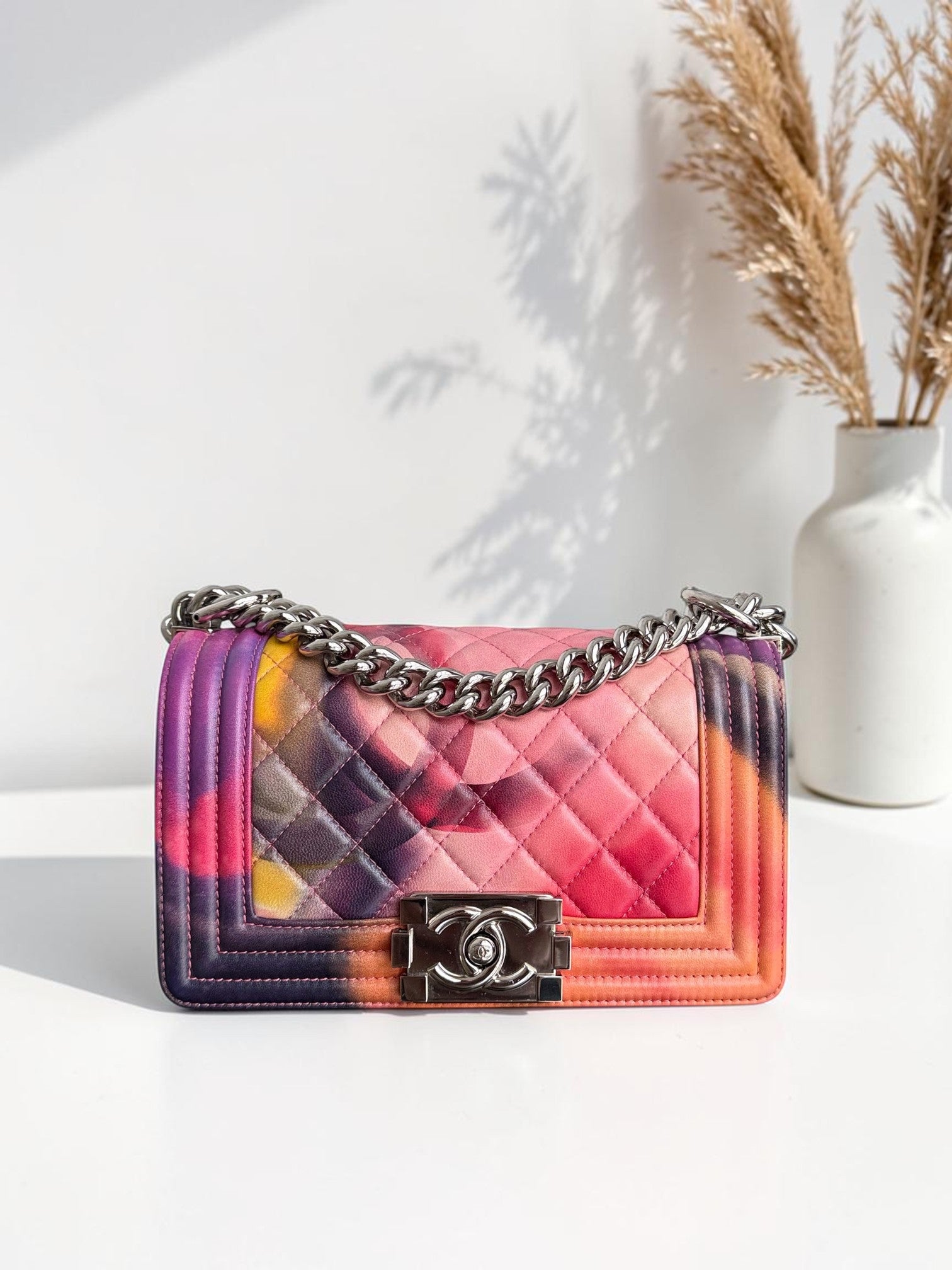 Chanel Boy Small - Flower Power Quilted Lambskin Limited Edition Silver Hardware Series 20