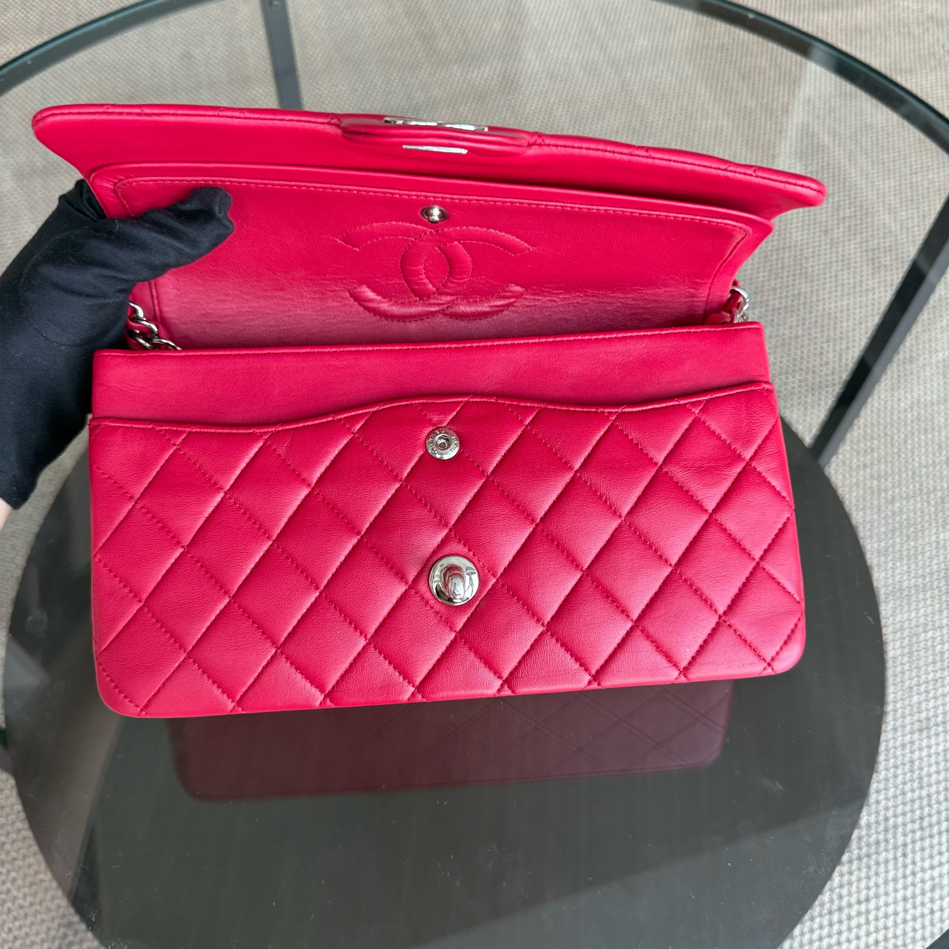 Chanel Classic Flap Medium - 25CM Quilted Lambskin Red Gold Hardware Series 13