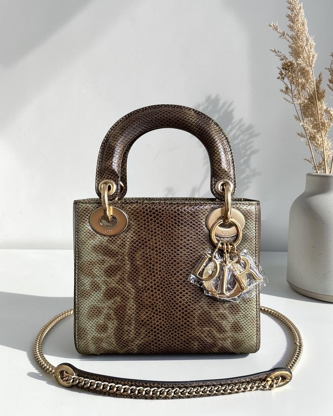 Dior Lady Mini - Exotic Lizard Gold Hardware